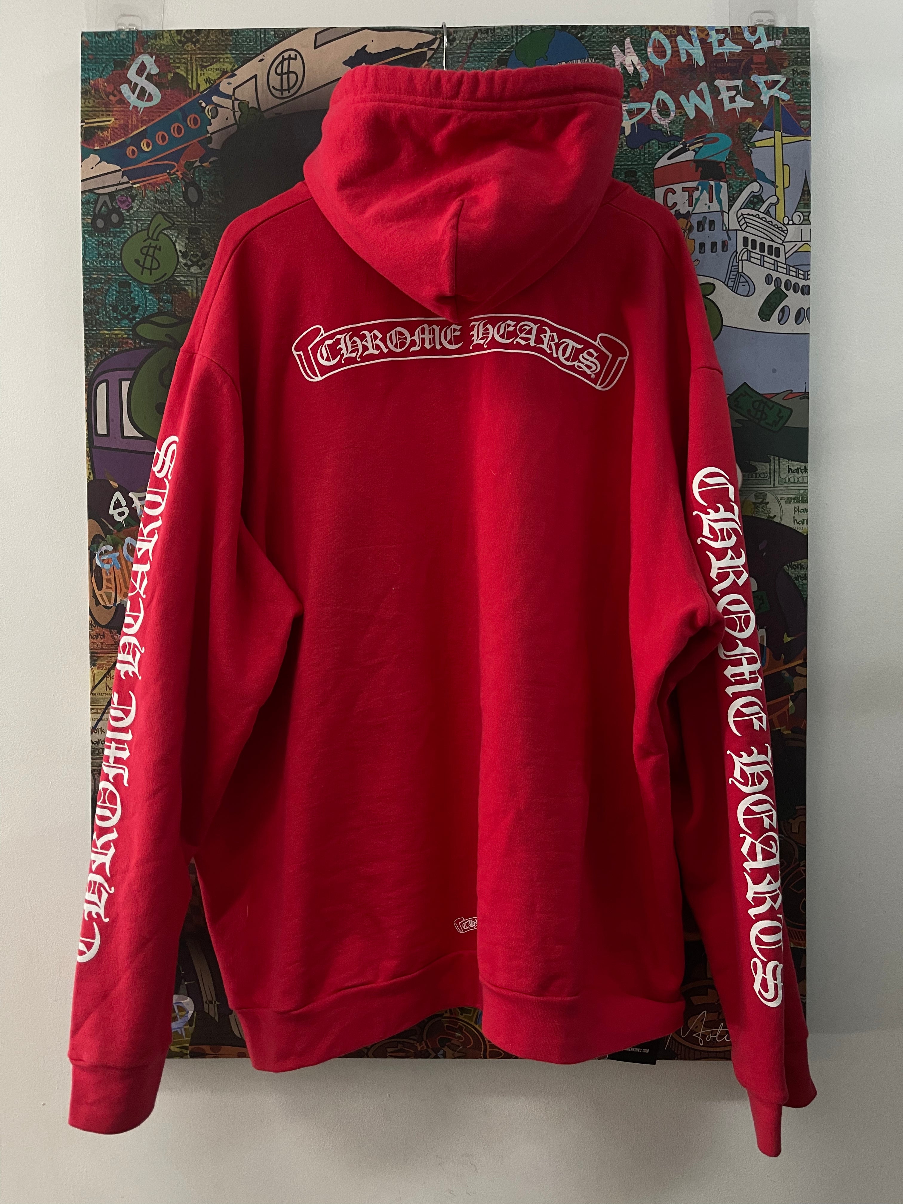 Chrome Red Scroll Logo Hoodie
