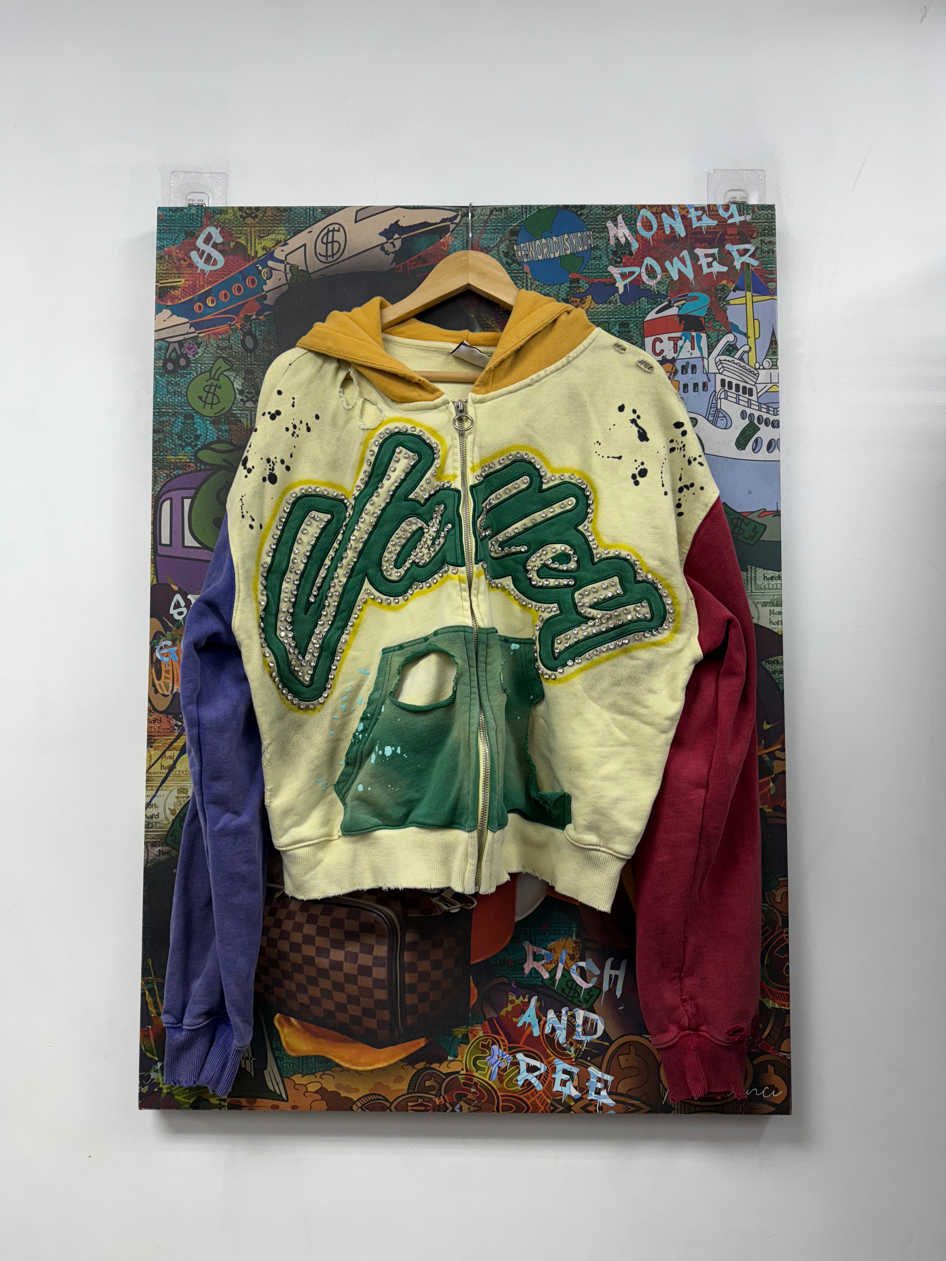 Vale Collage Rhinestone Zip Up