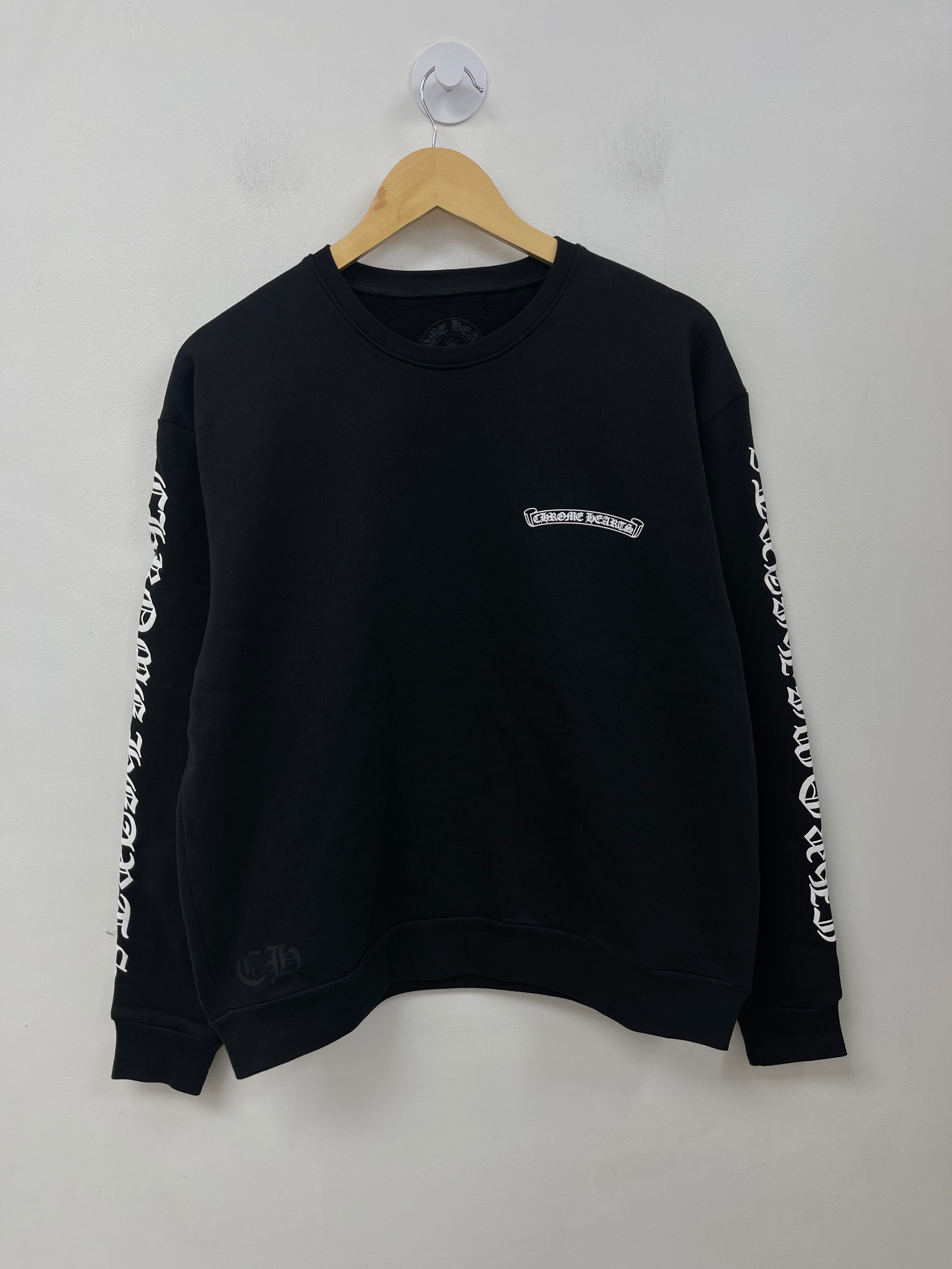 Chrome Hearts Black Scroll Logo Crewneck