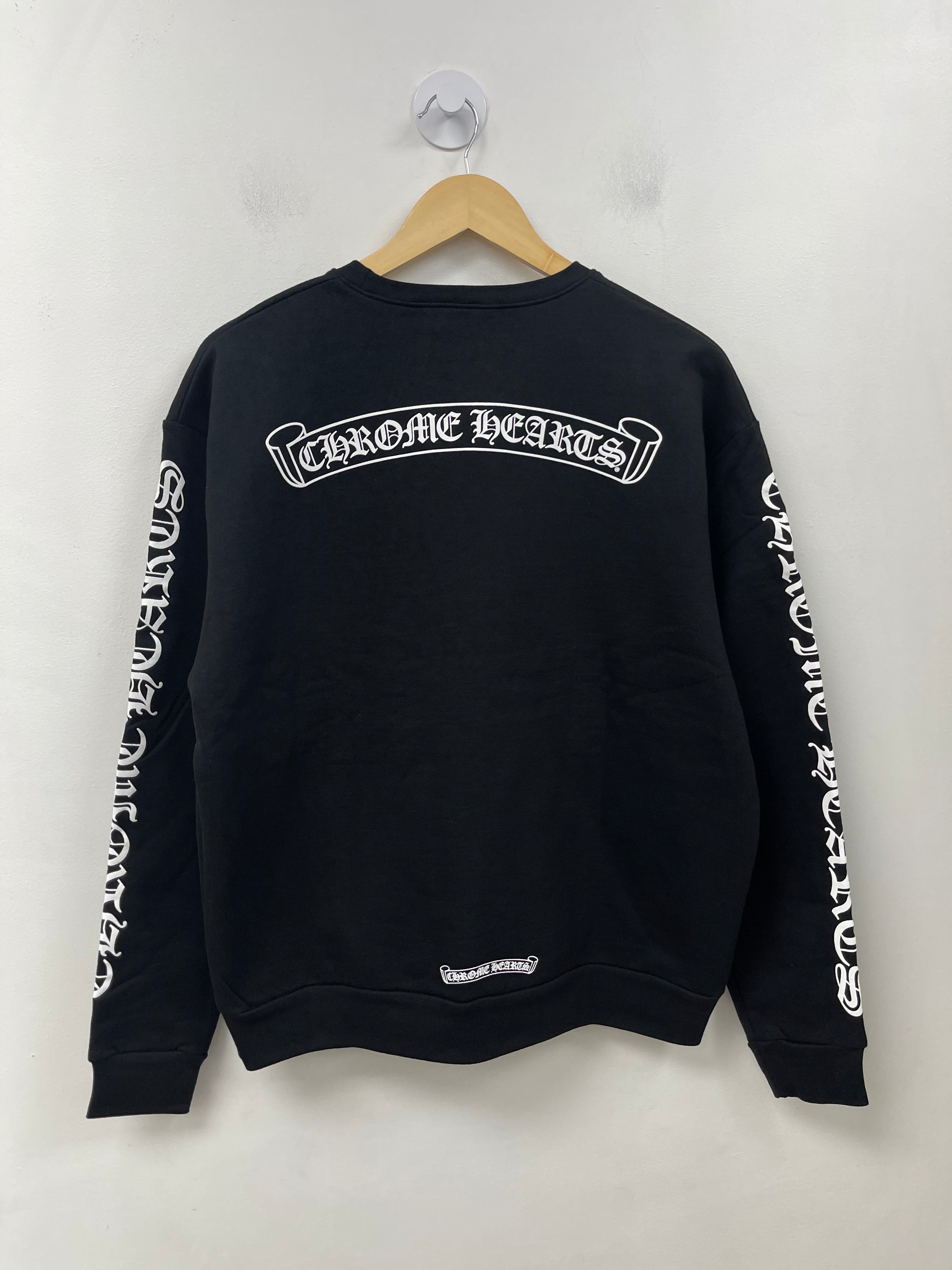 Chrome Hearts Black Scroll Logo Crewneck