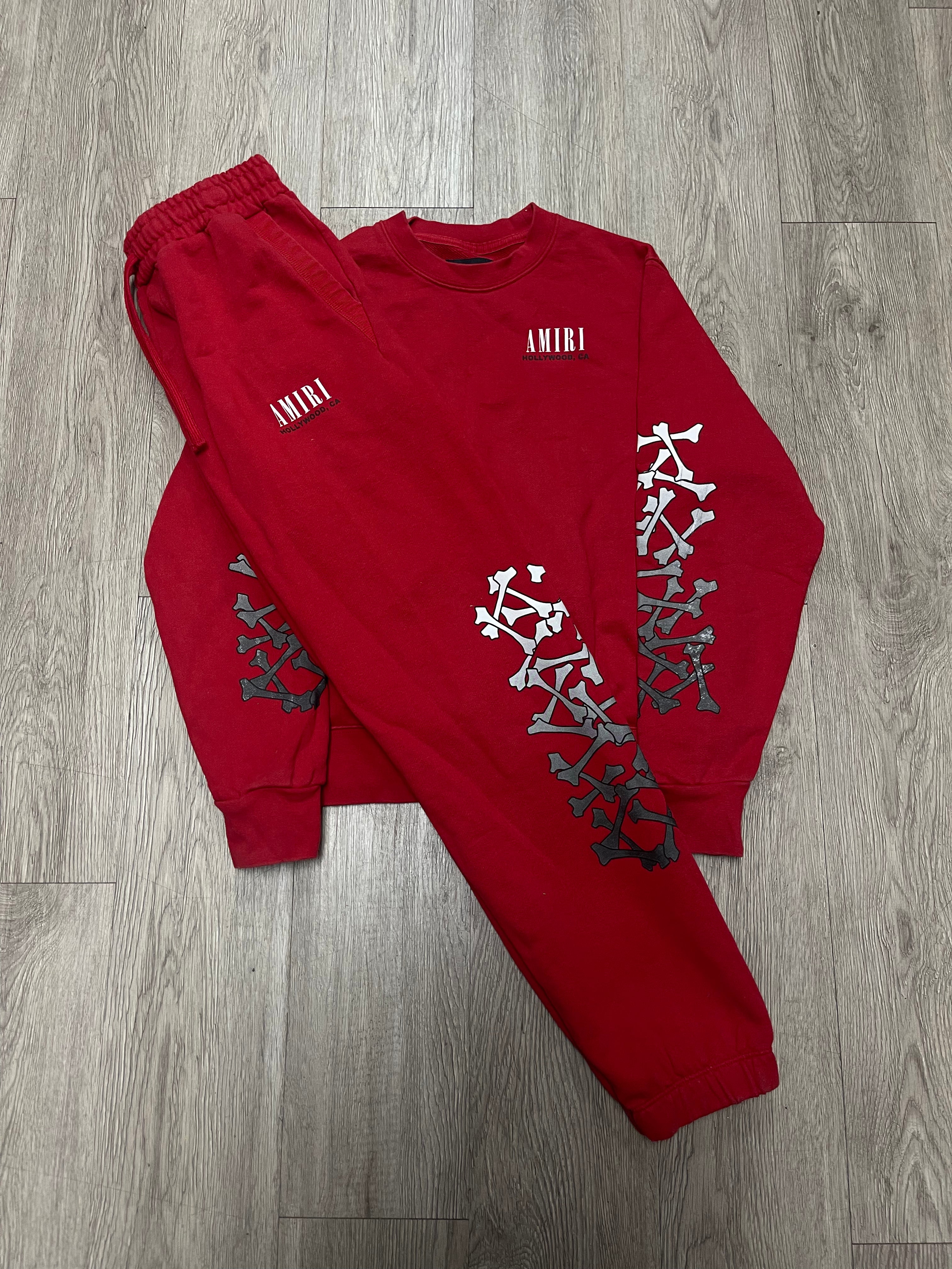 Amiri Red Bones Crew (Fits XXS) Sweatsuit