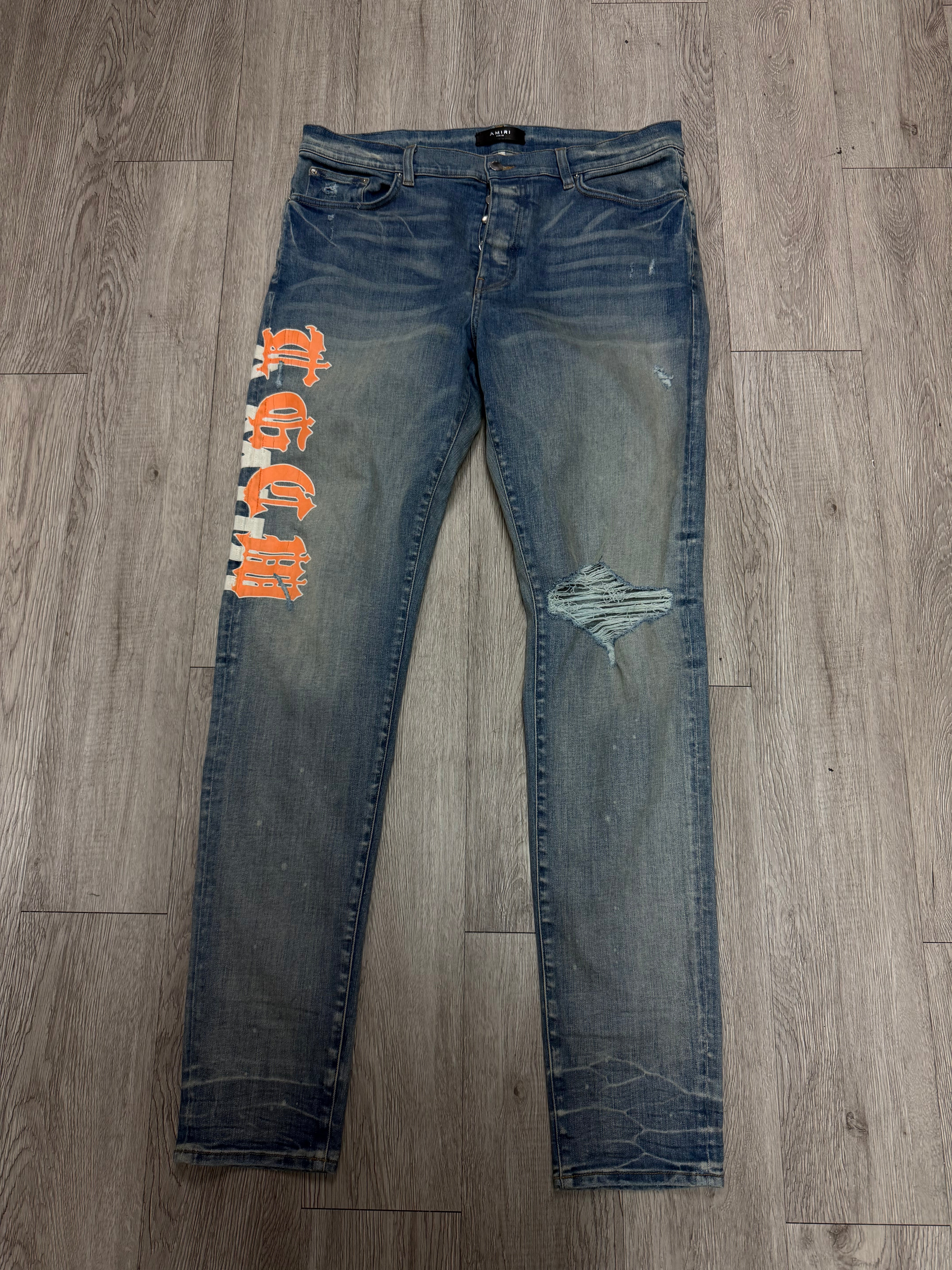 Amiri Light Wash Orange TGWC Jeans