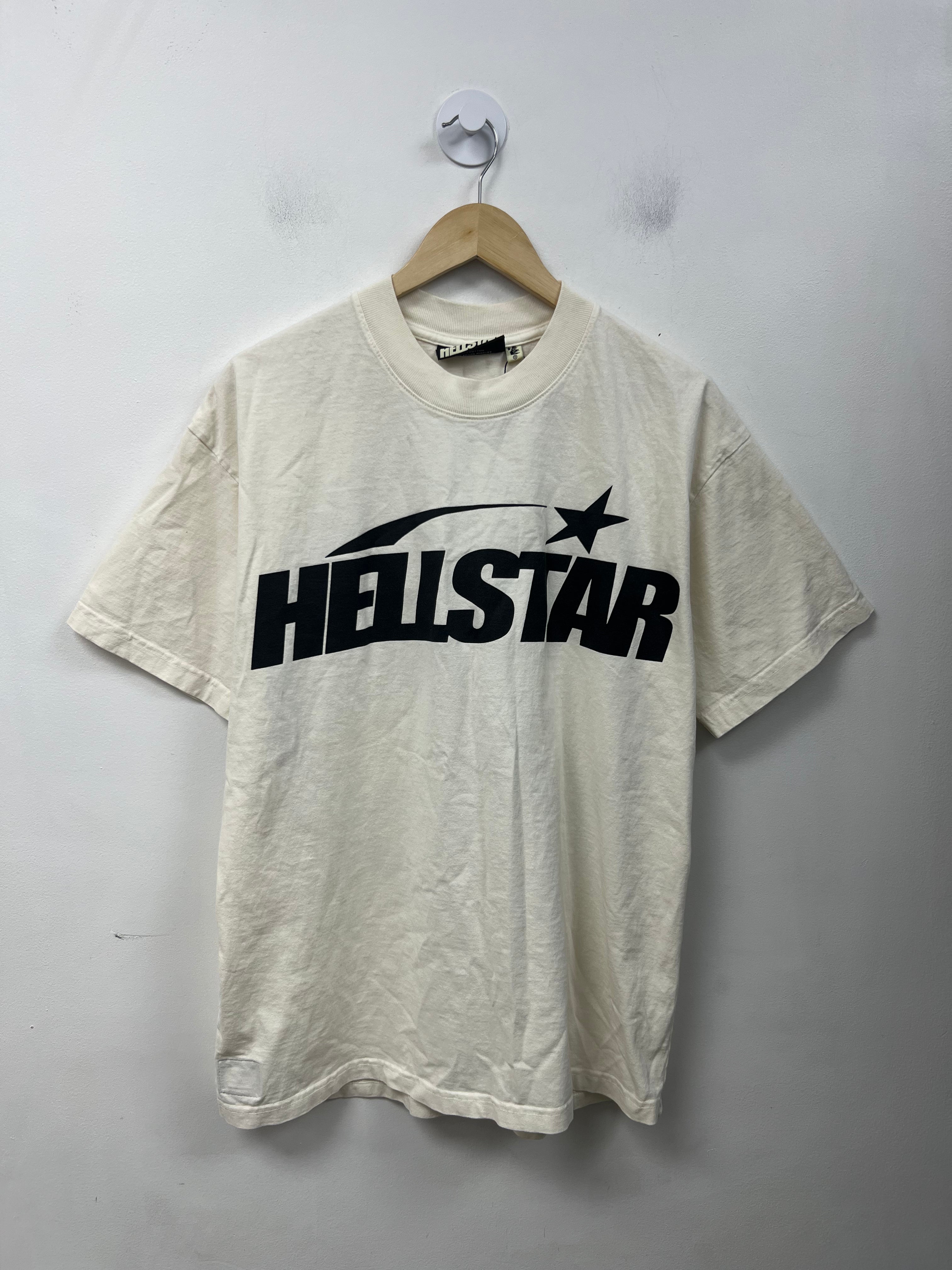 Hellstar Cream Black Classic Logo Tee