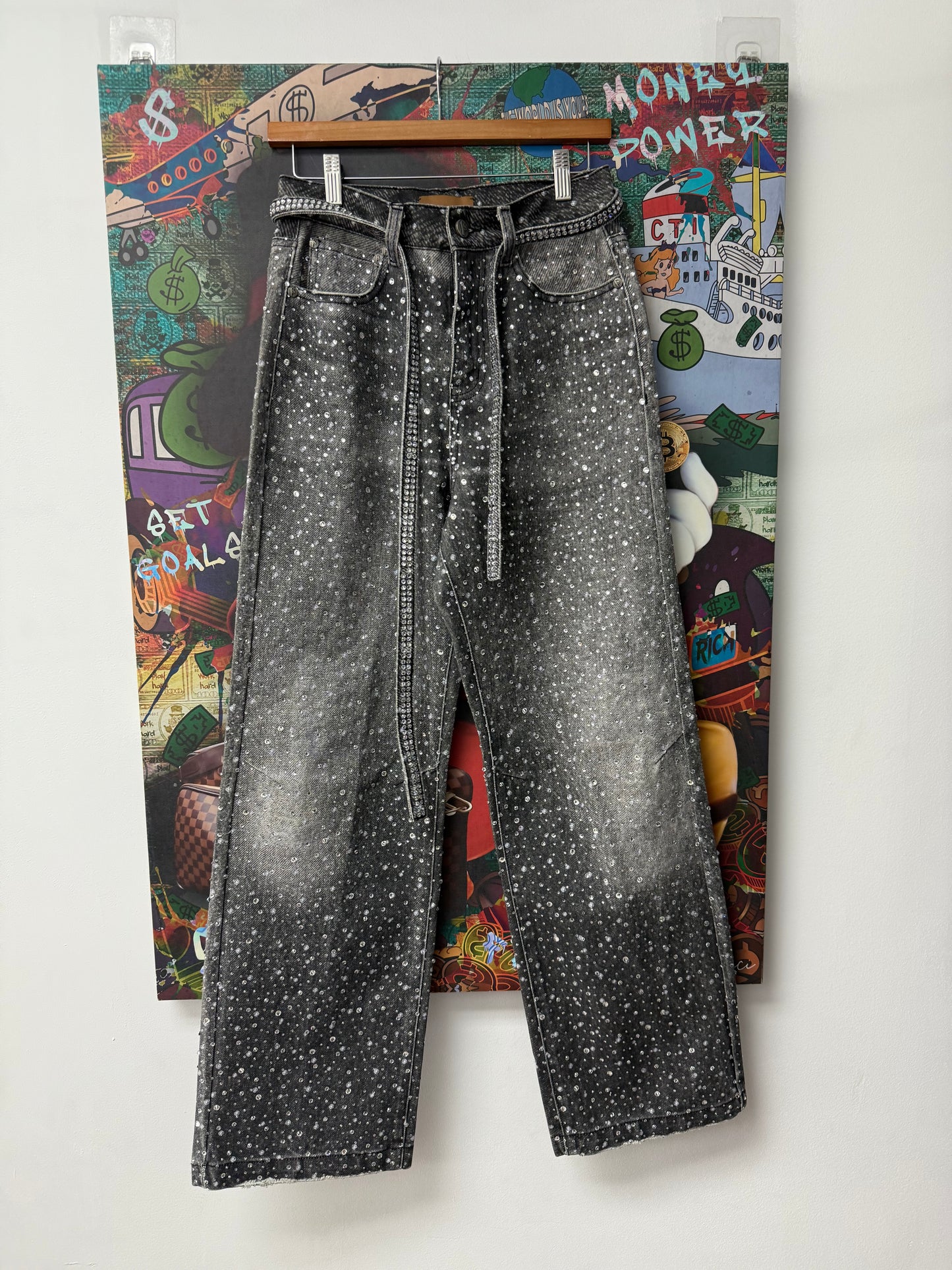 BORC Grey Crystal Jeans Used