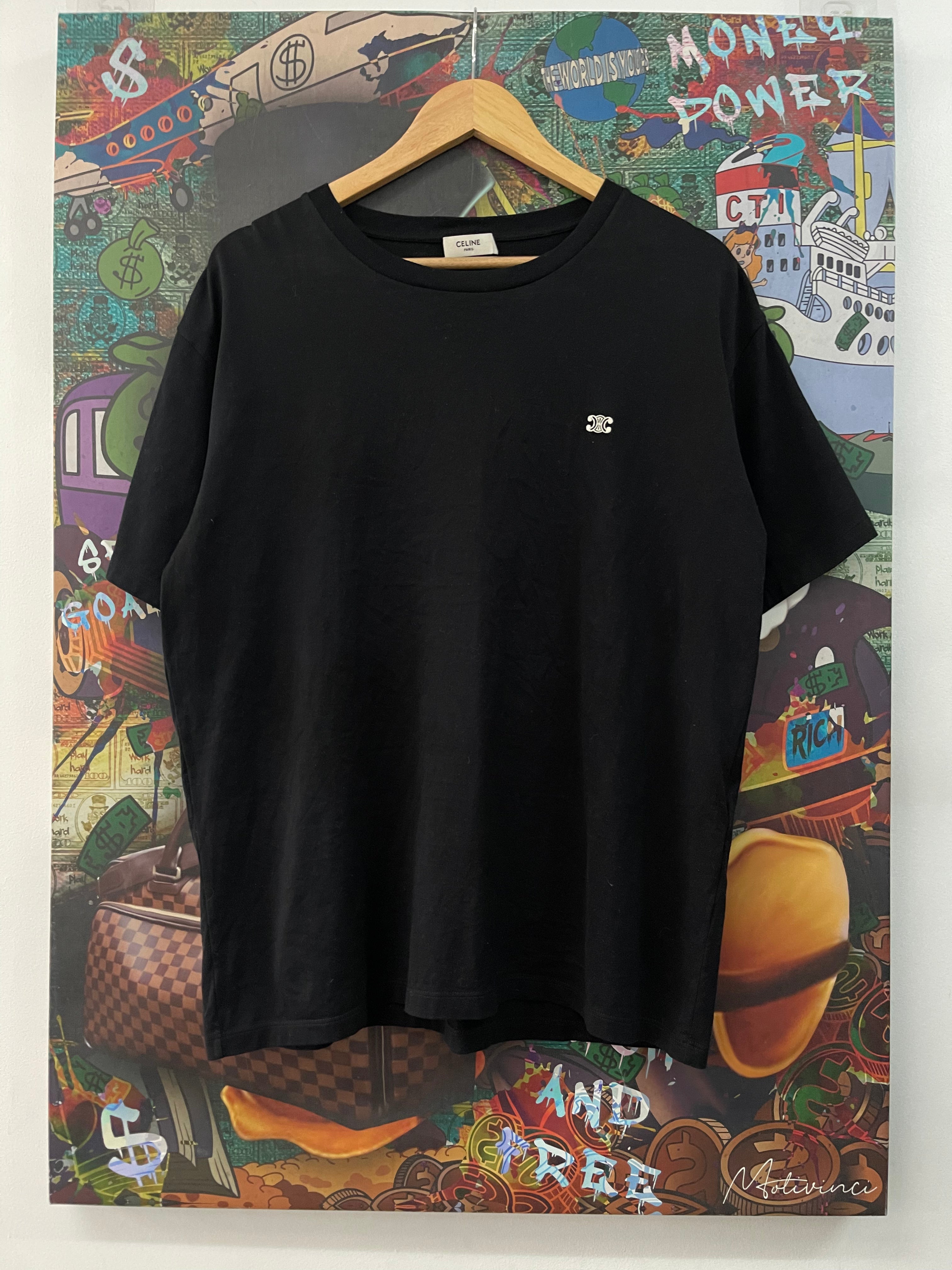 Celine CC Logo Black Tee