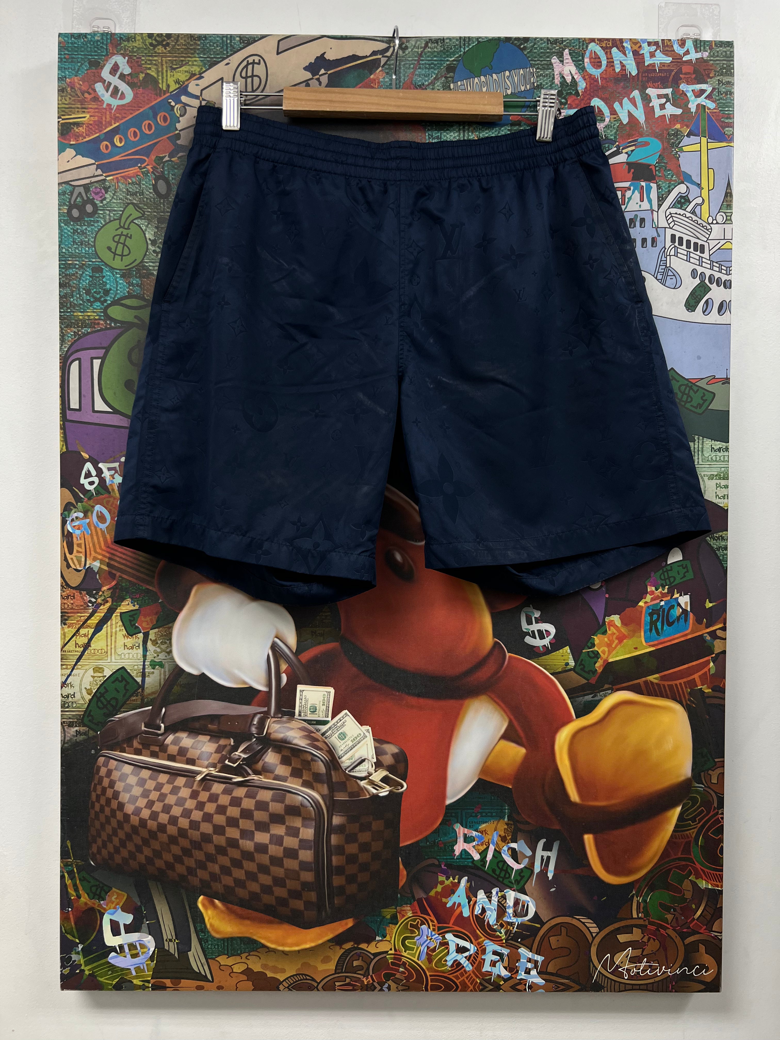 Louis Vuitton Navy Monogram Swim Trunks