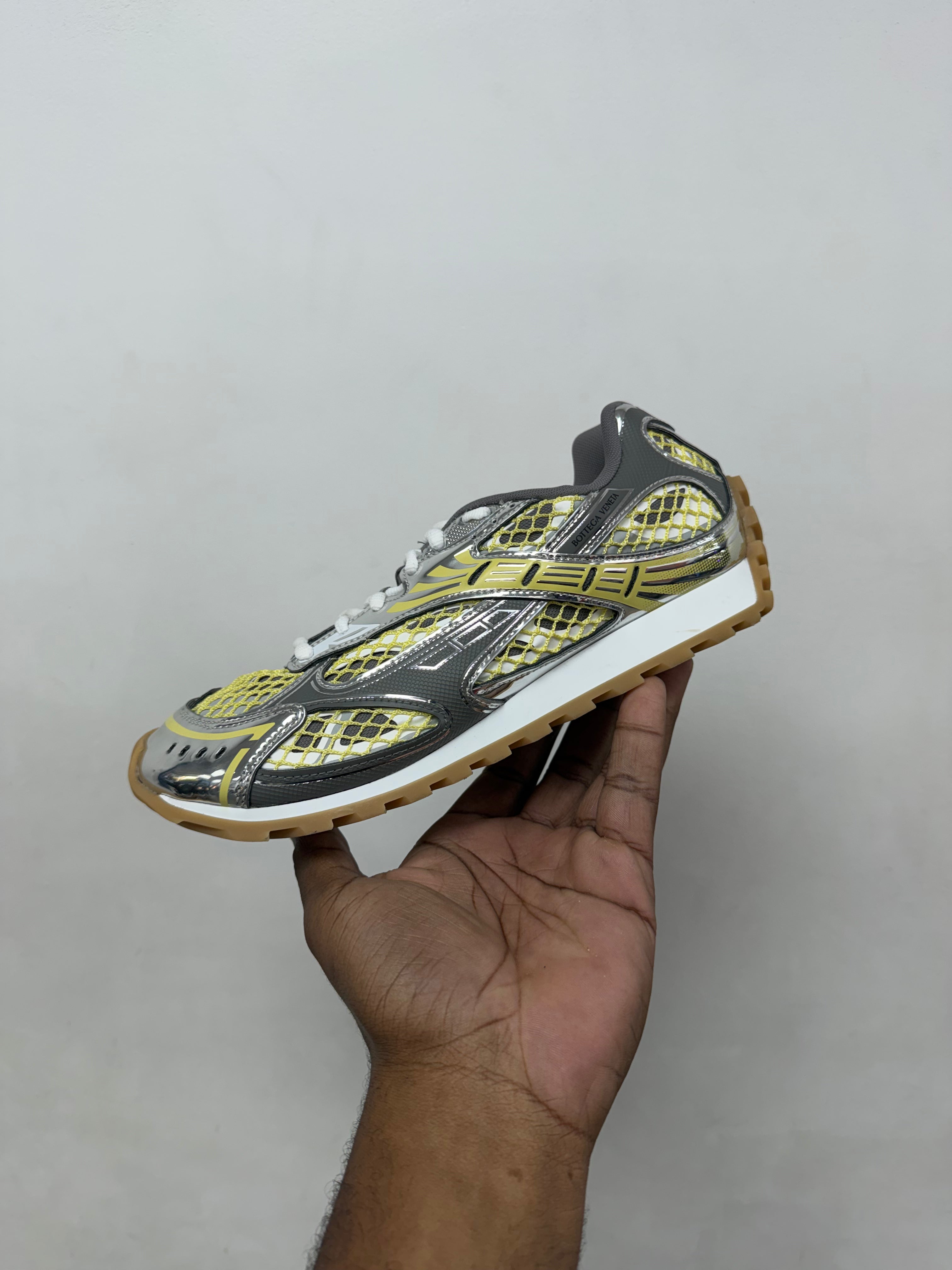 Bottega Veneta Taxi Grey Yellow Orbit Sneakers