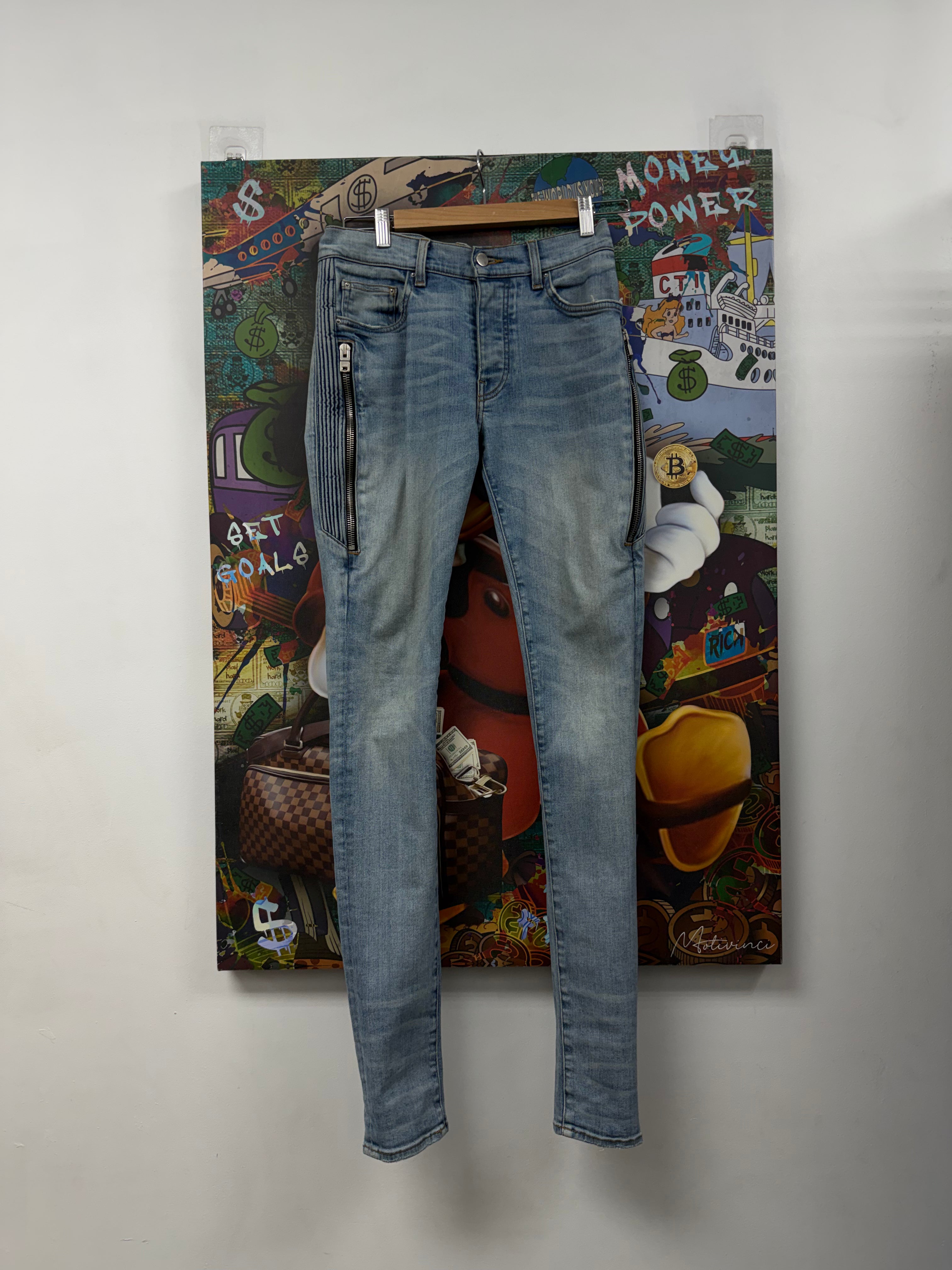 Amiri Mx2 Light Wash Zipper