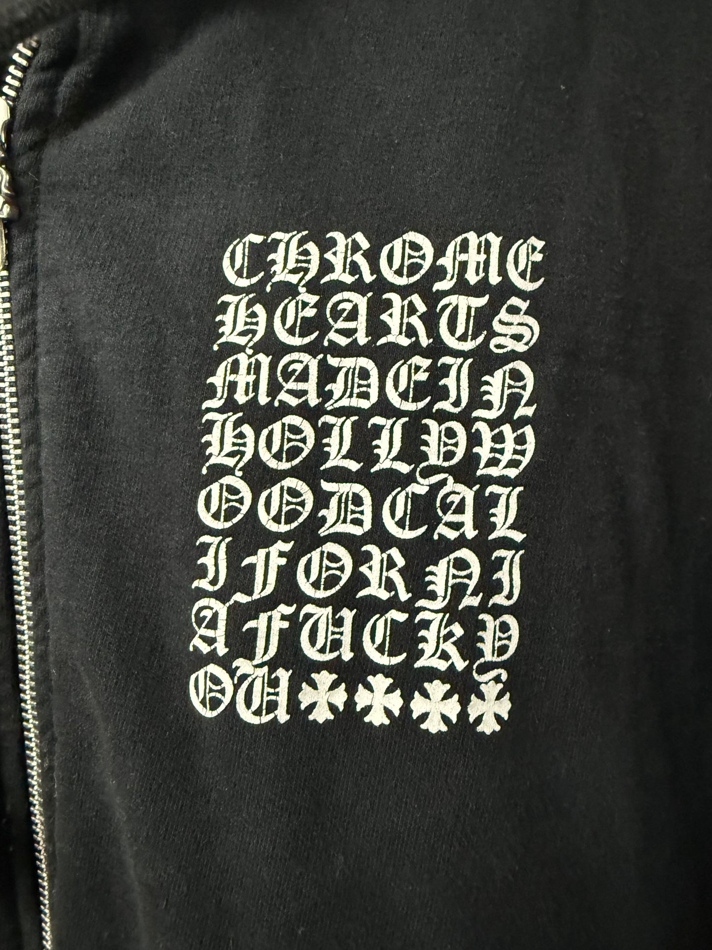 Chrome Hearts Multi Logo Zip Up Black Used
