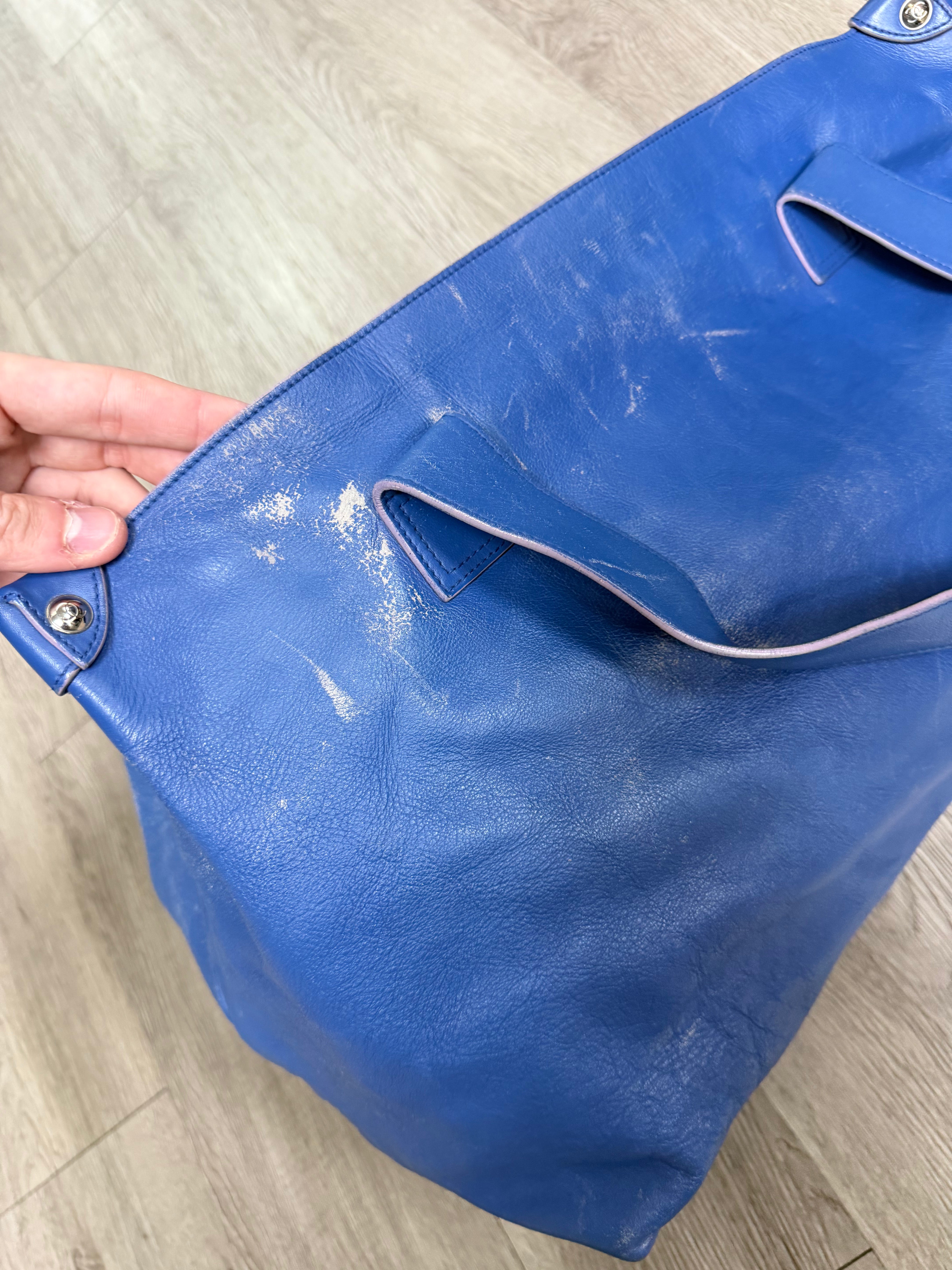 Chanel Blue Coco Mark Hand Bag