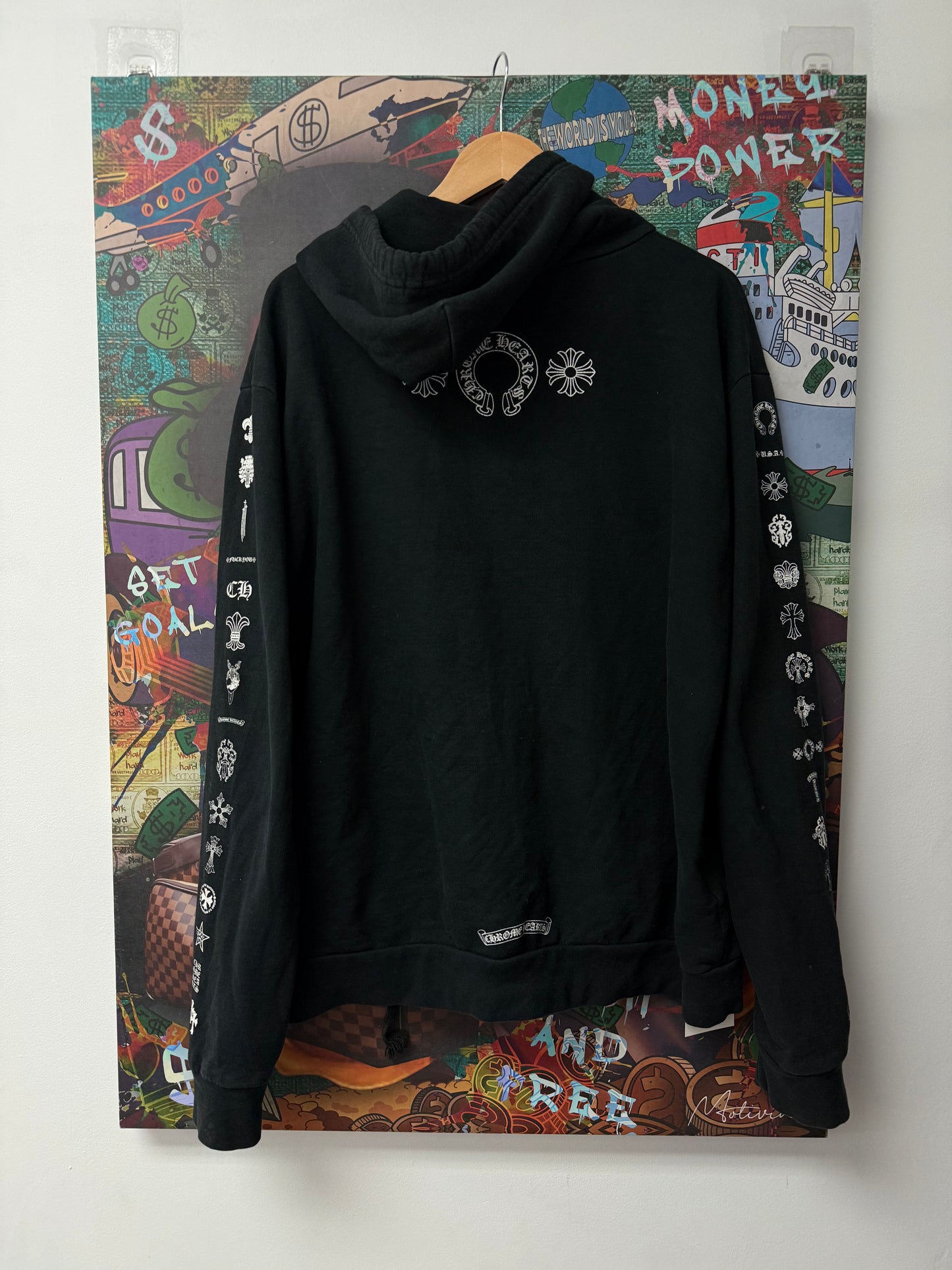 Chrome Hearts Multi Logo Zip Up Black Used