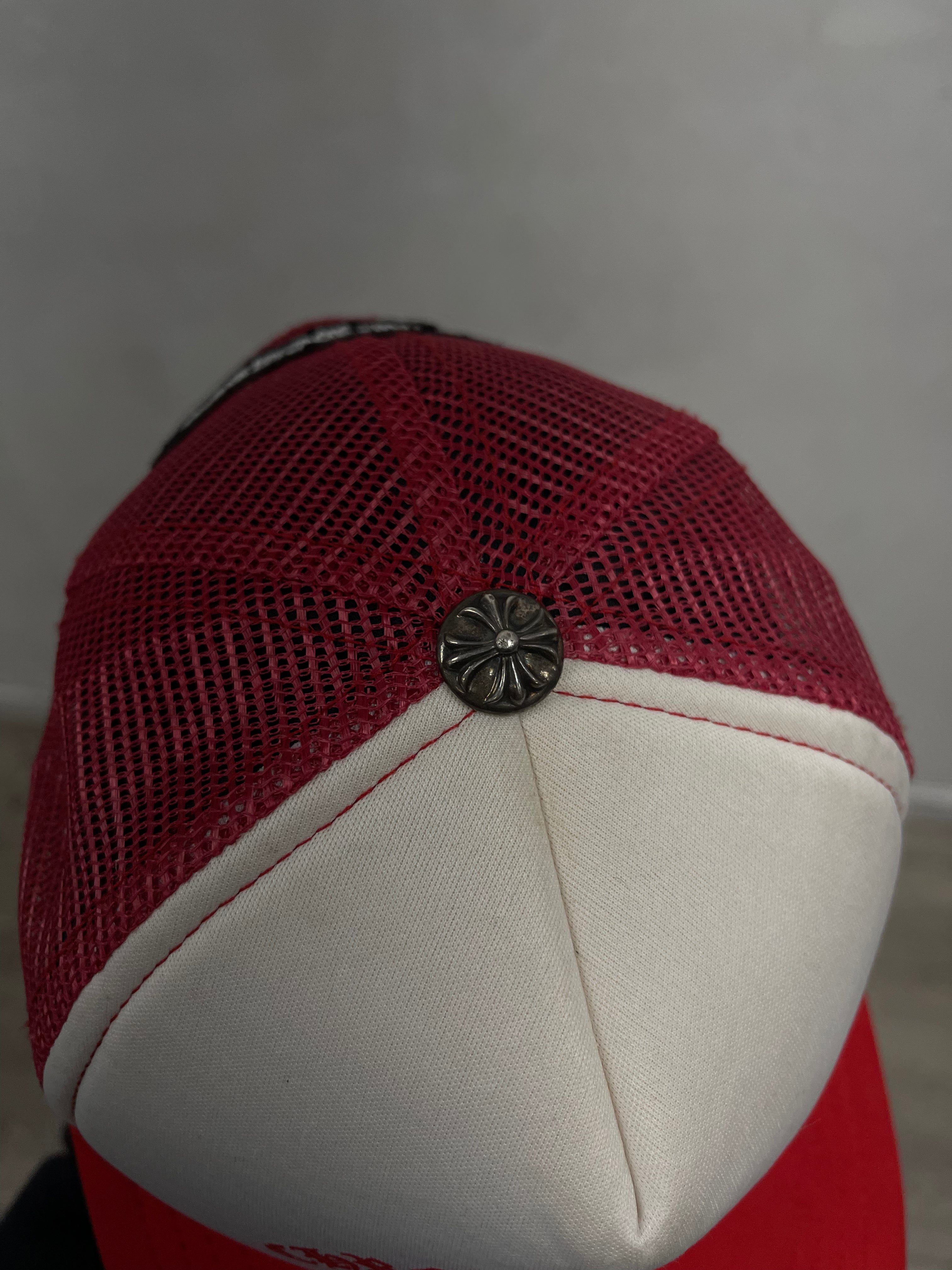 Chrome Hearts Red White King Taco Trucker Hat