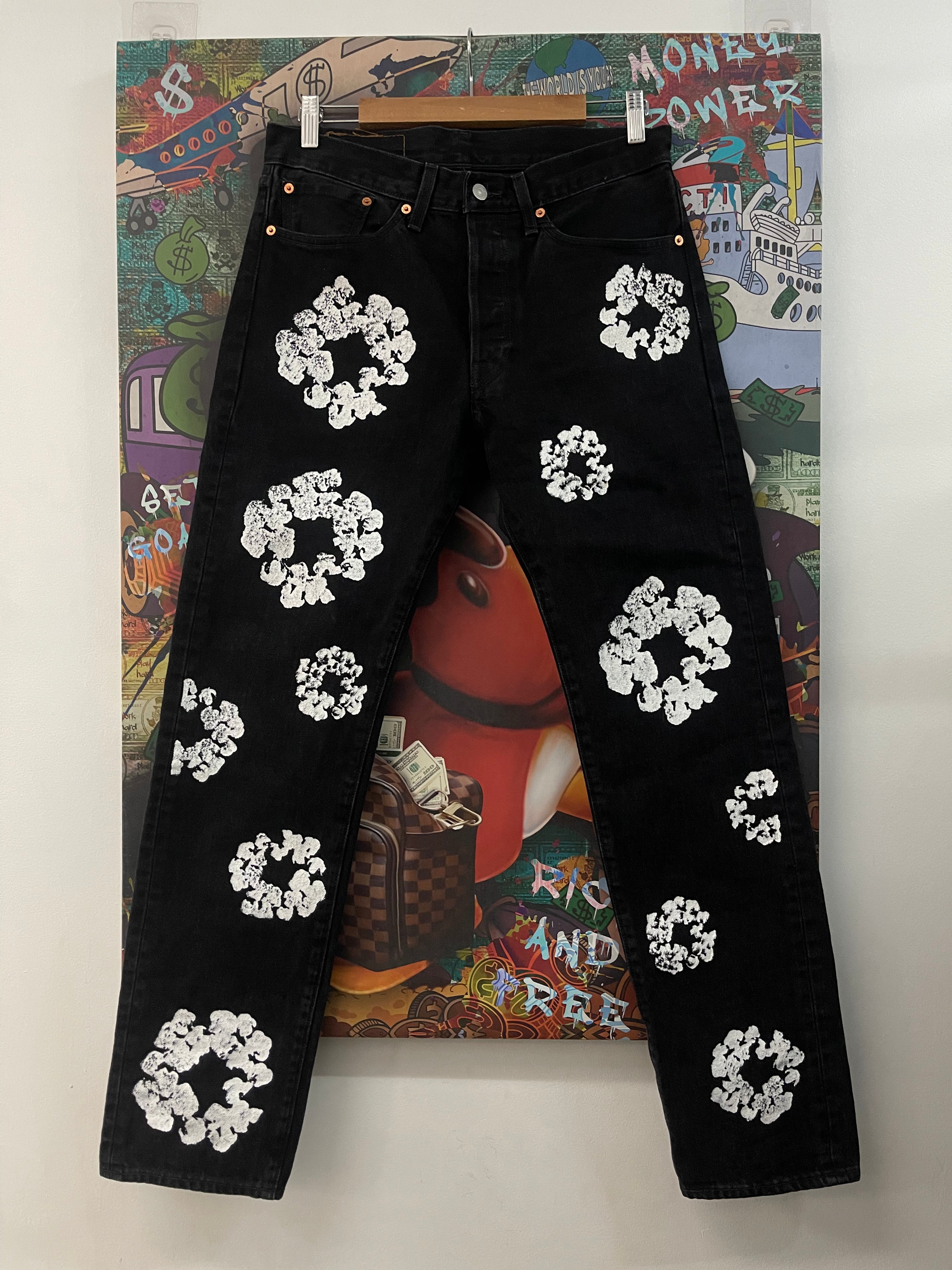 Denim Tears Black Wreath Jeans