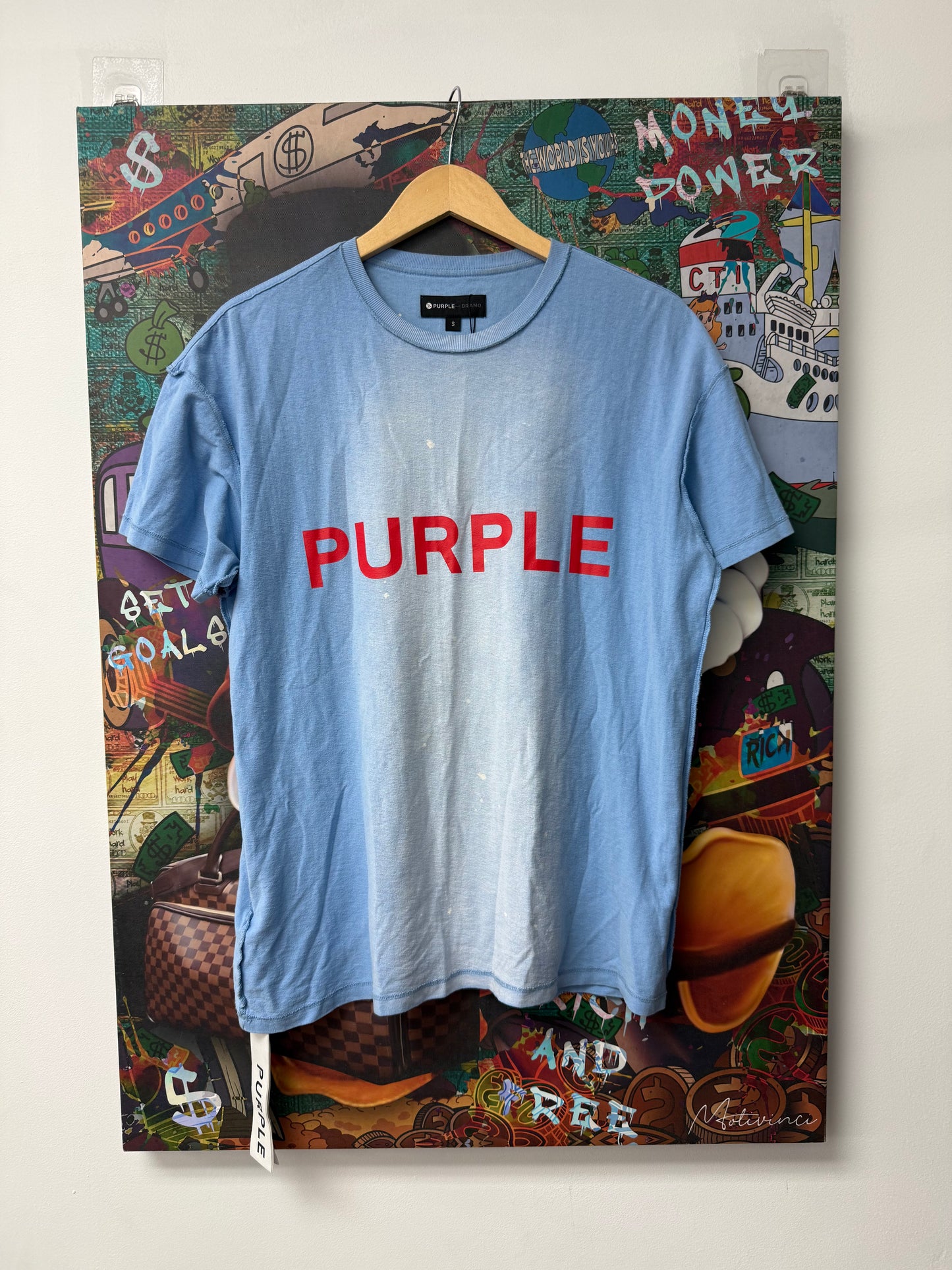 Purple Brand Tee Blue Red Used