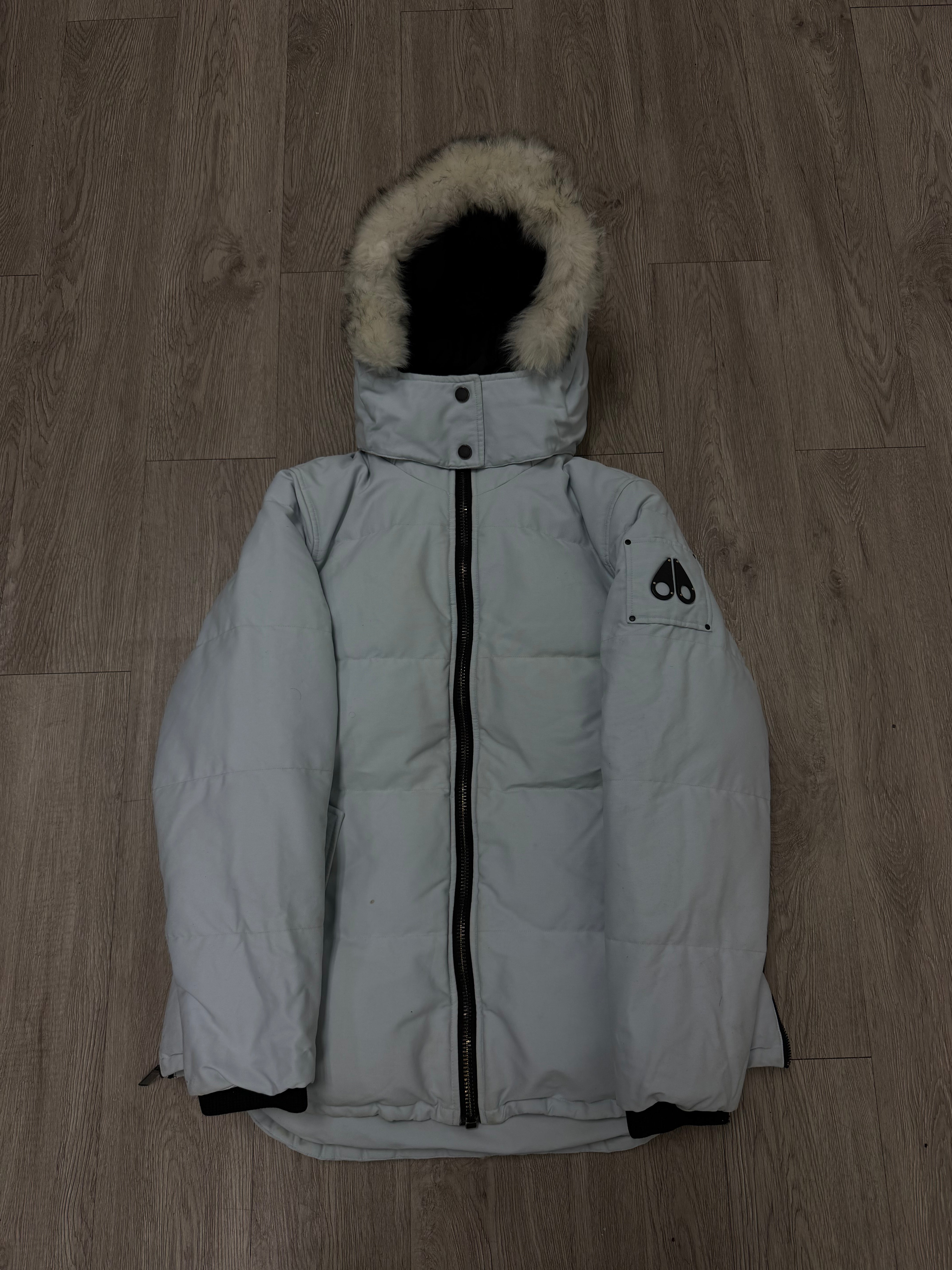 Moose Knuckles Baby Blue White Fur 3Q (Women's) Jacket