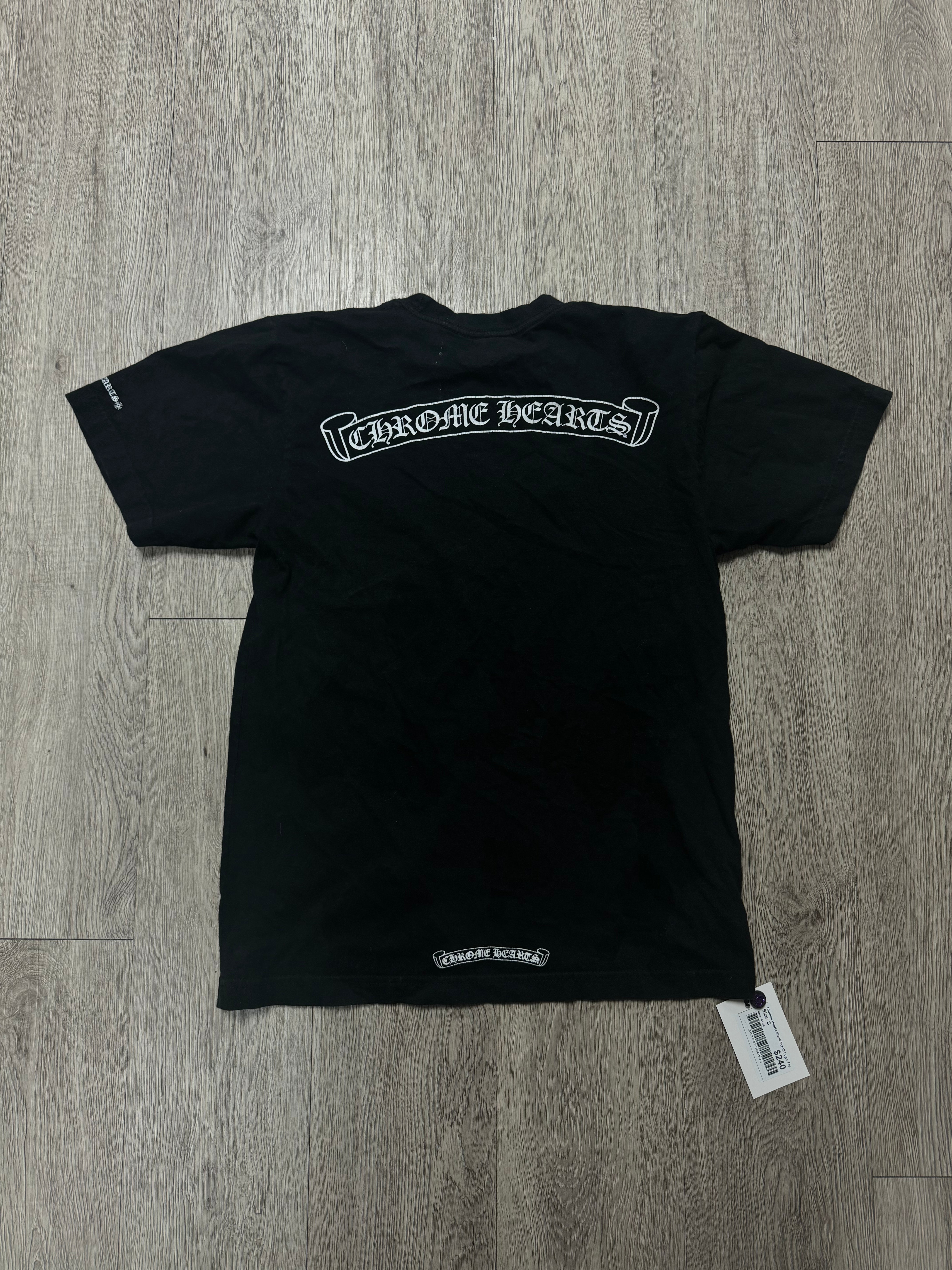 Chrome Hearts Black Scroll Logo Tee