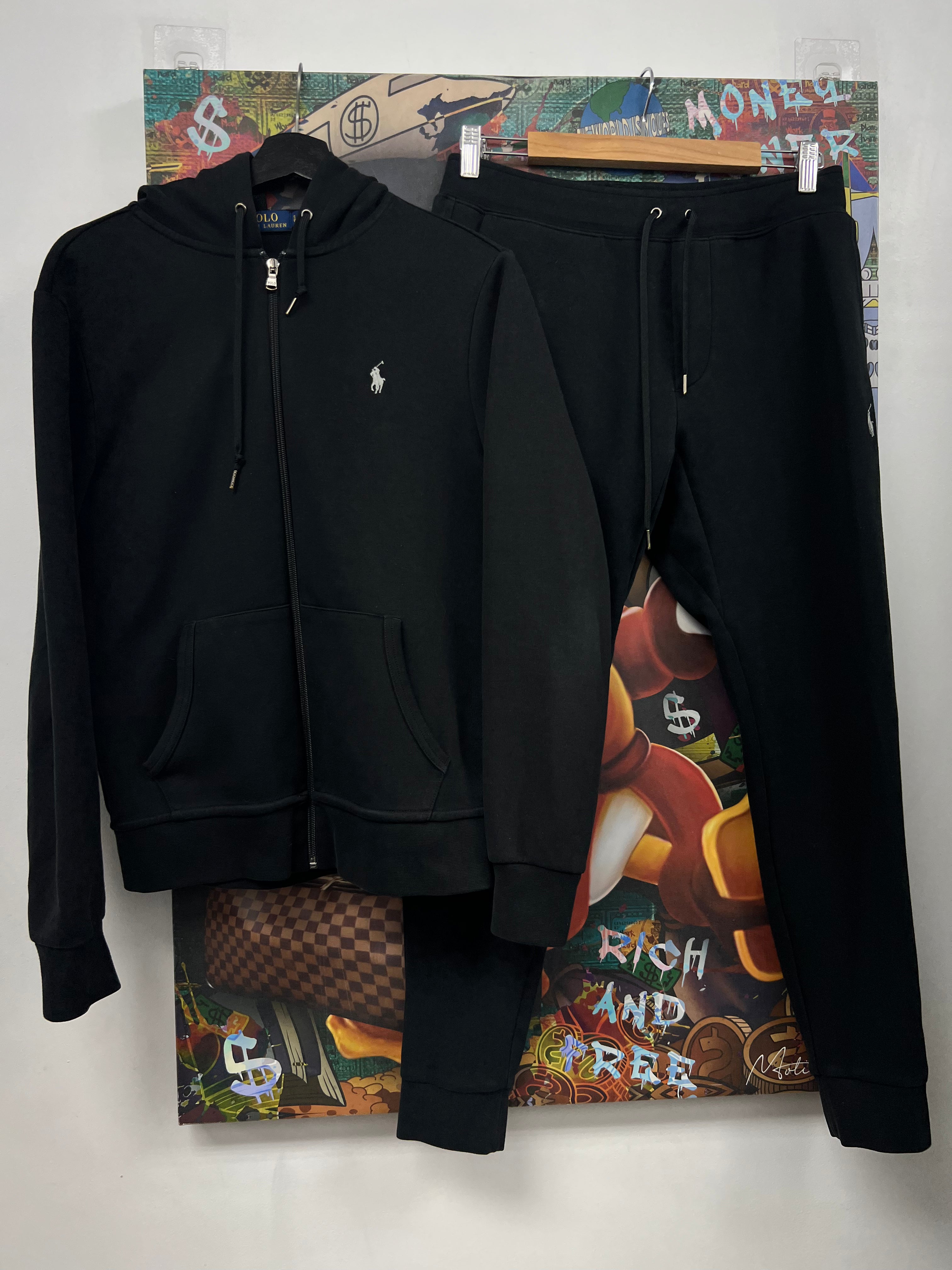 Polo Black White Tech Sweatsuit