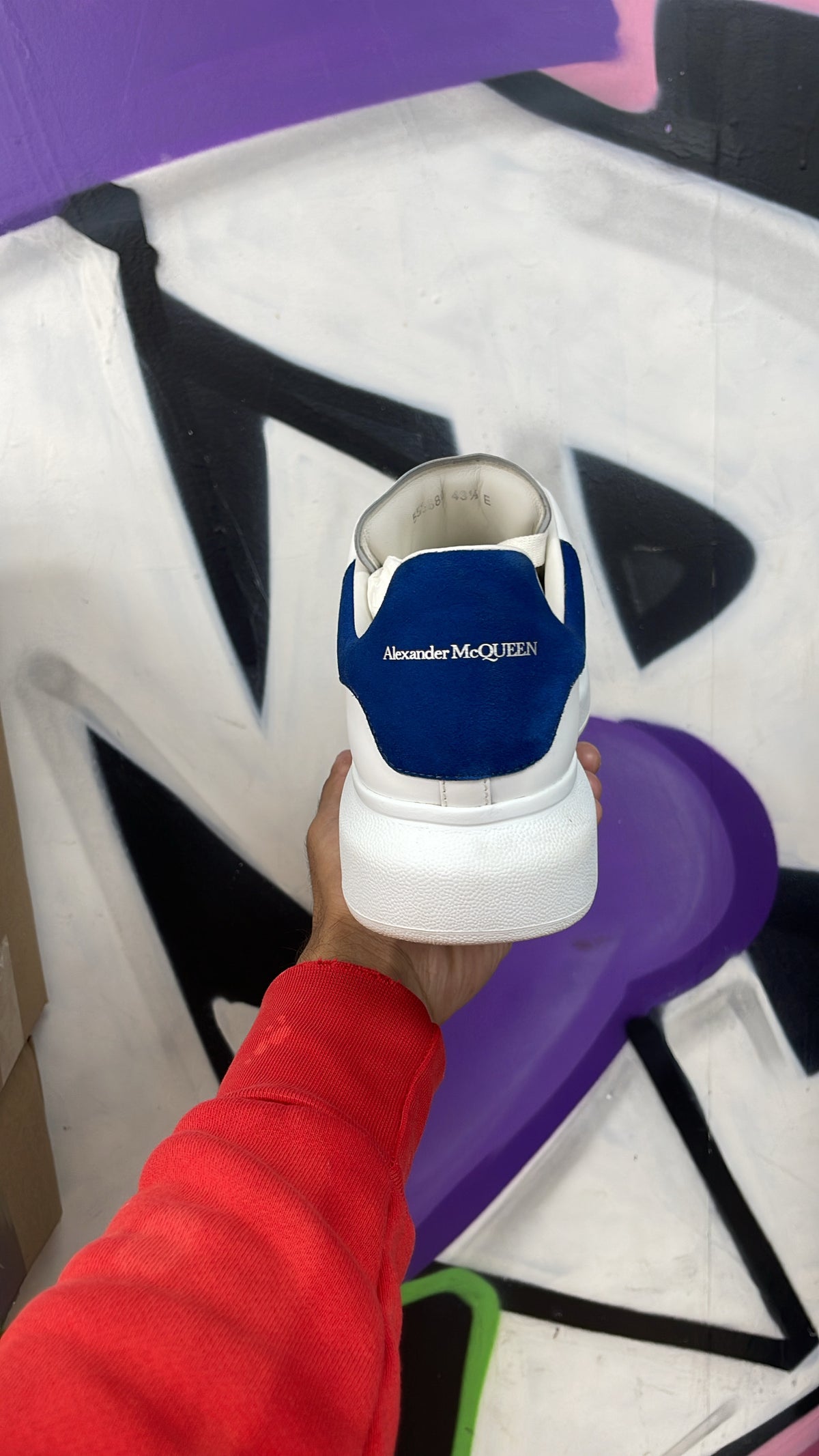 Alexander McQueen White Blue Oversized Sneakers