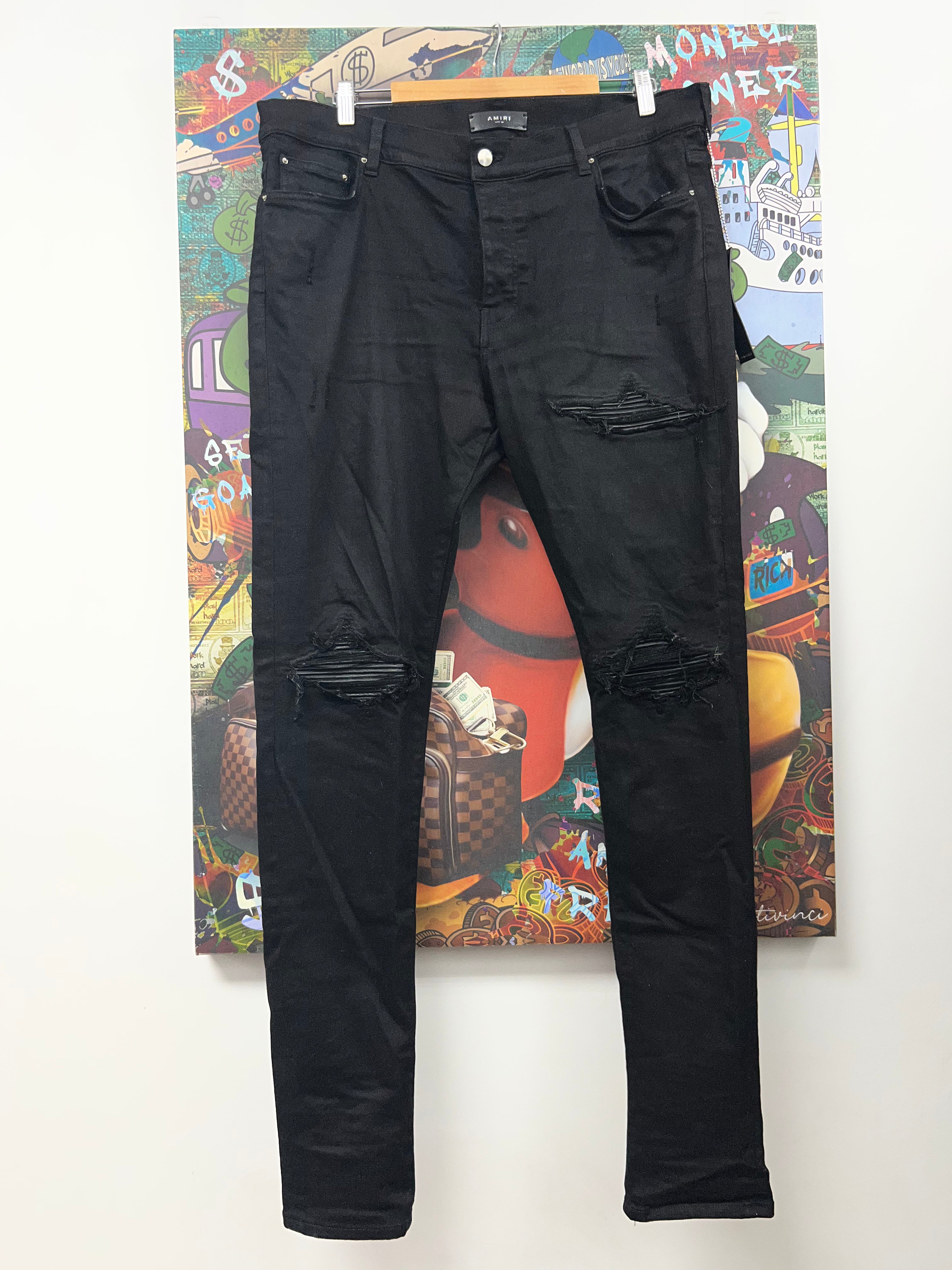 Amiri MX1 Black Black Patch Jeans