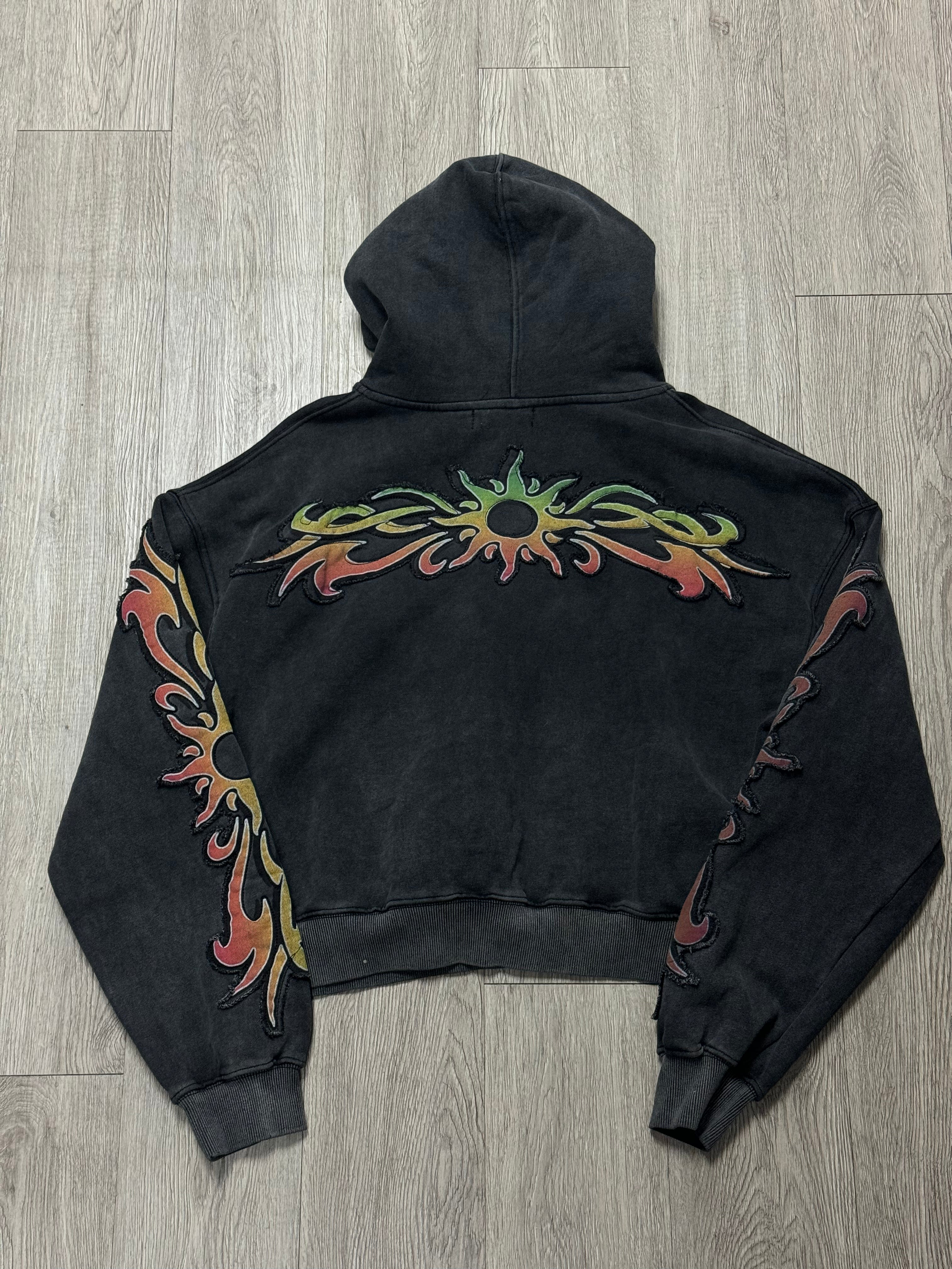 Vale Black Wash Tribal Hoodie