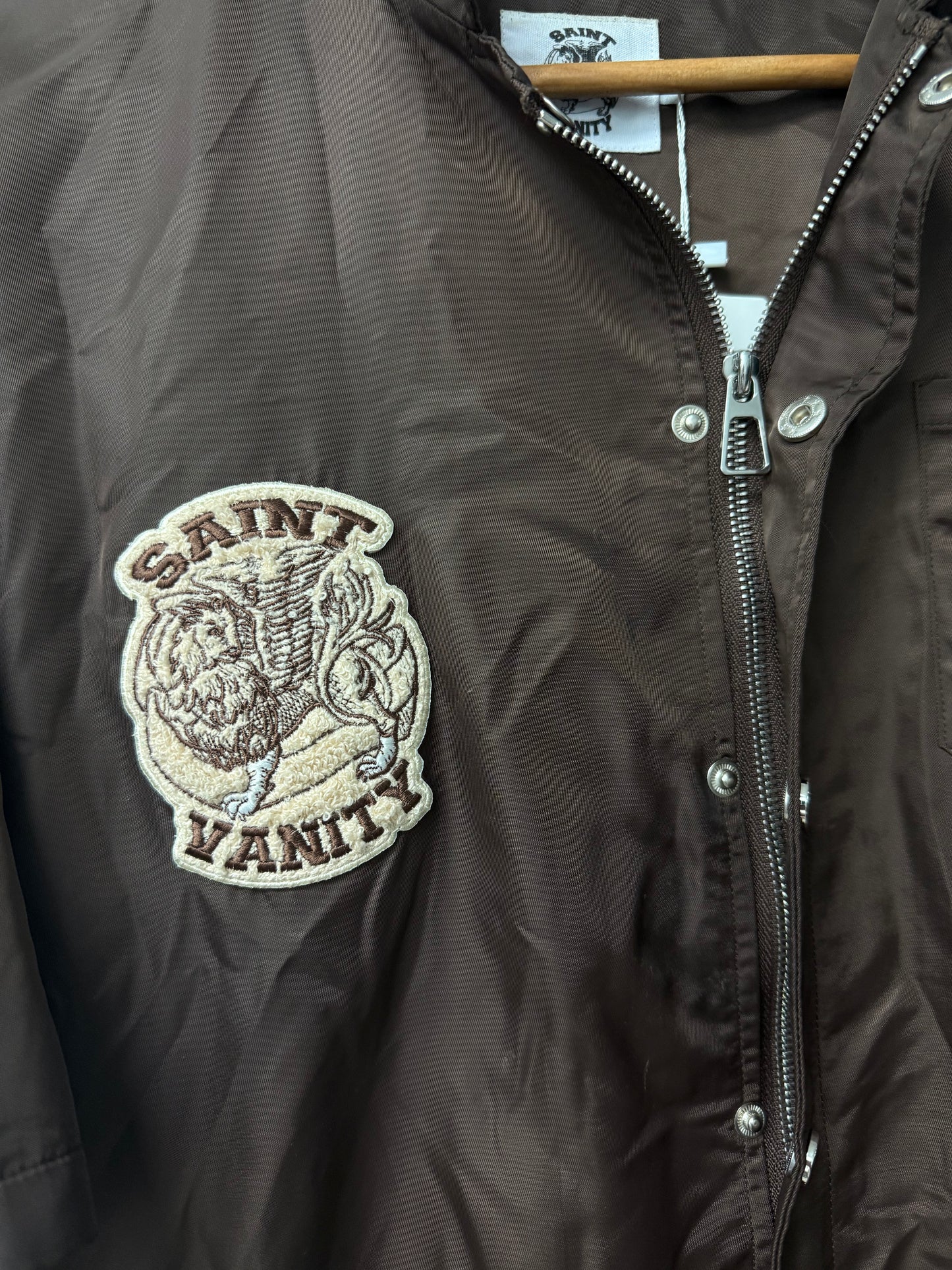Saint Vanity Brown Nylon Button Up Used
