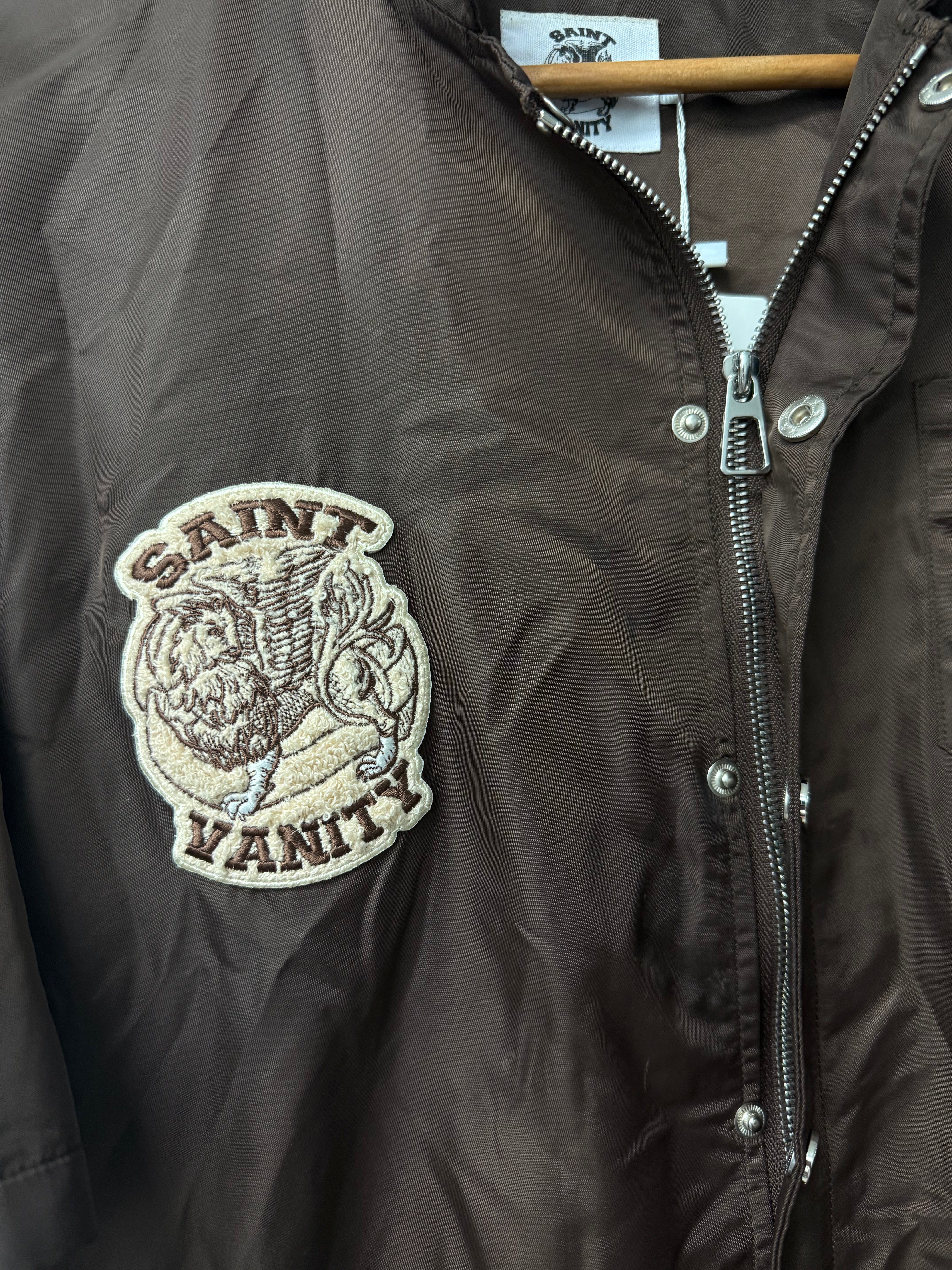Saint Vanity Brown Nylon Button Up Used
