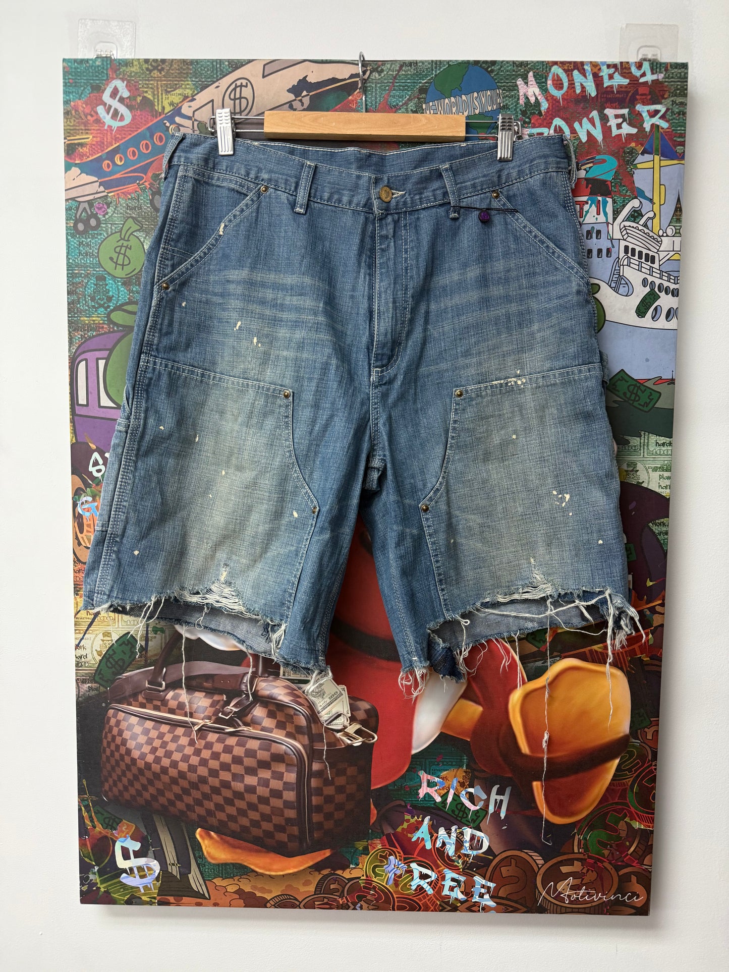 Saint Michael Light Wash Jean Shorts Used