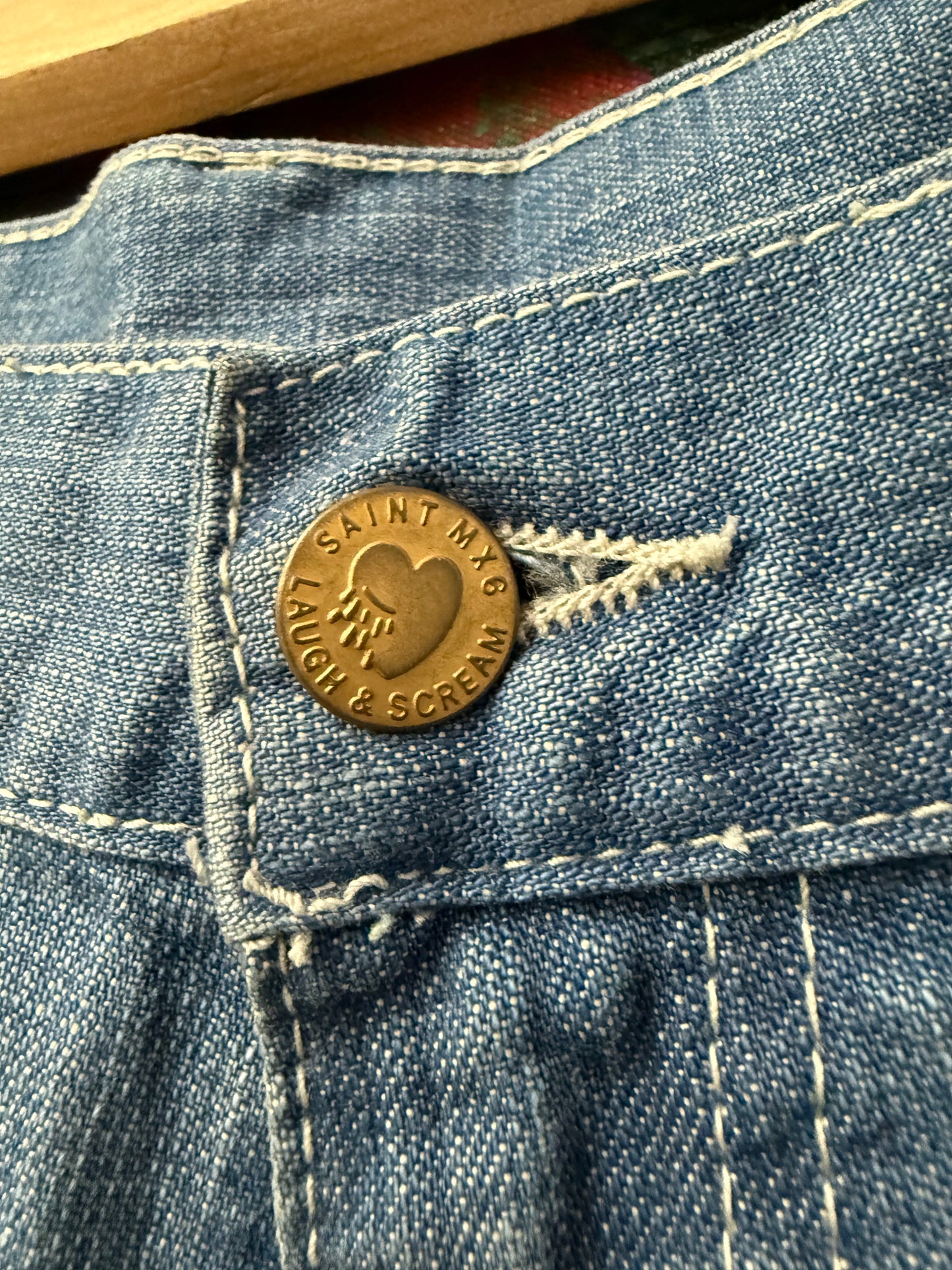 Saint Michael Light Wash Jean Shorts Used
