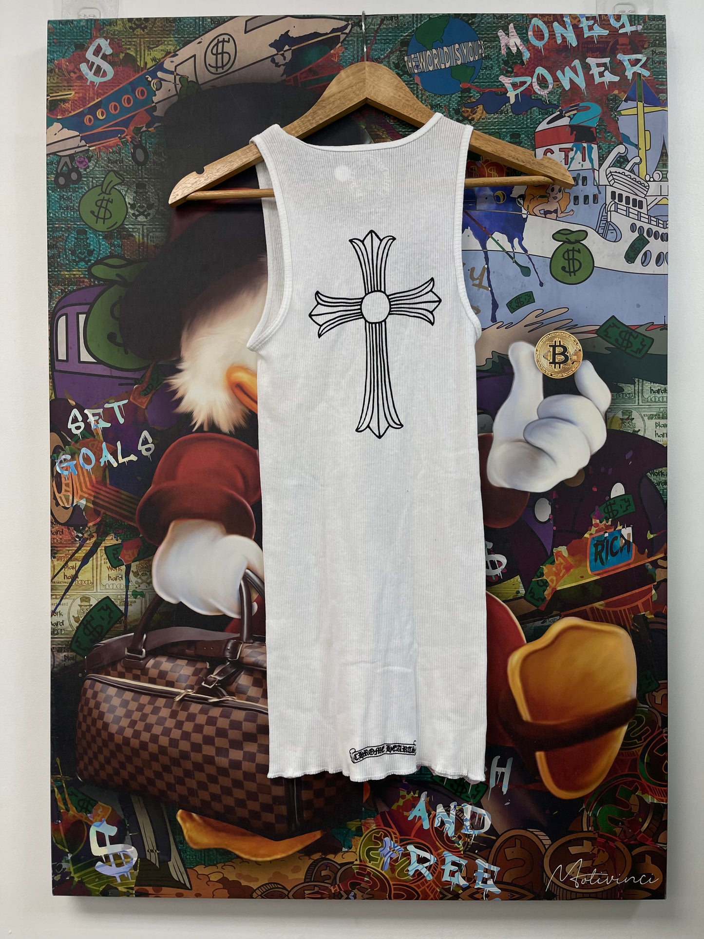 Chrome Hearts T Bar Cross White Tank Top