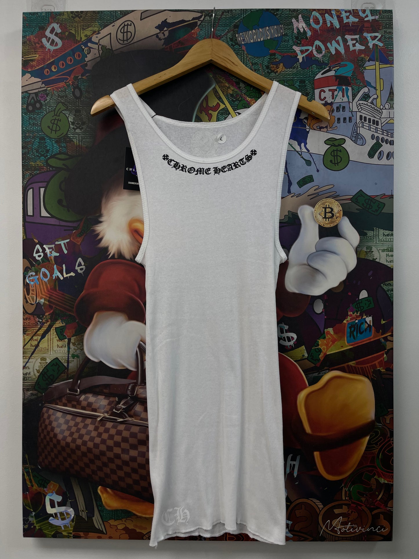 Chrome Hearts Scroll Logo White Tank Top