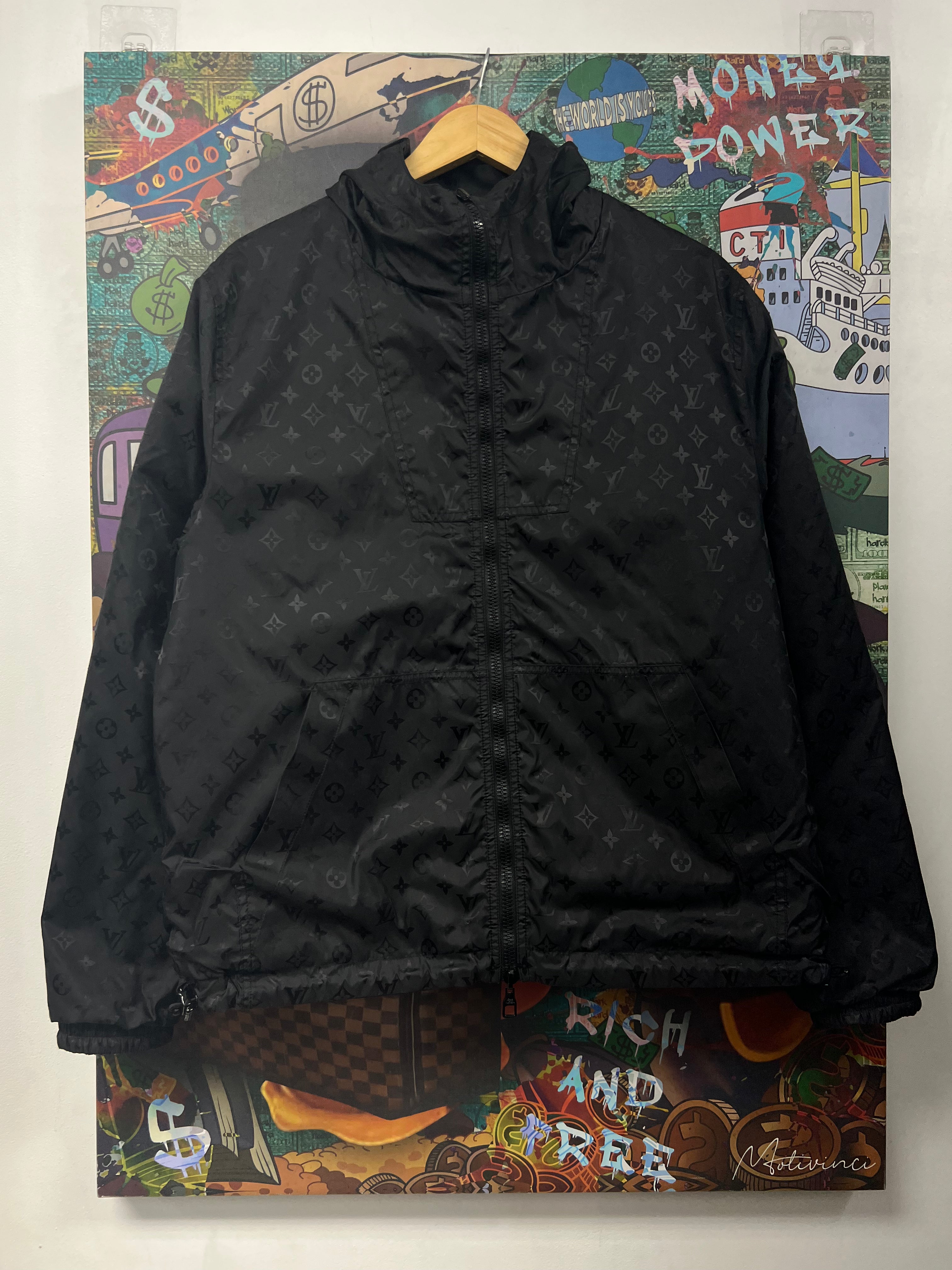 Louis Vuitton Black Monogram Windbreaker Jacket