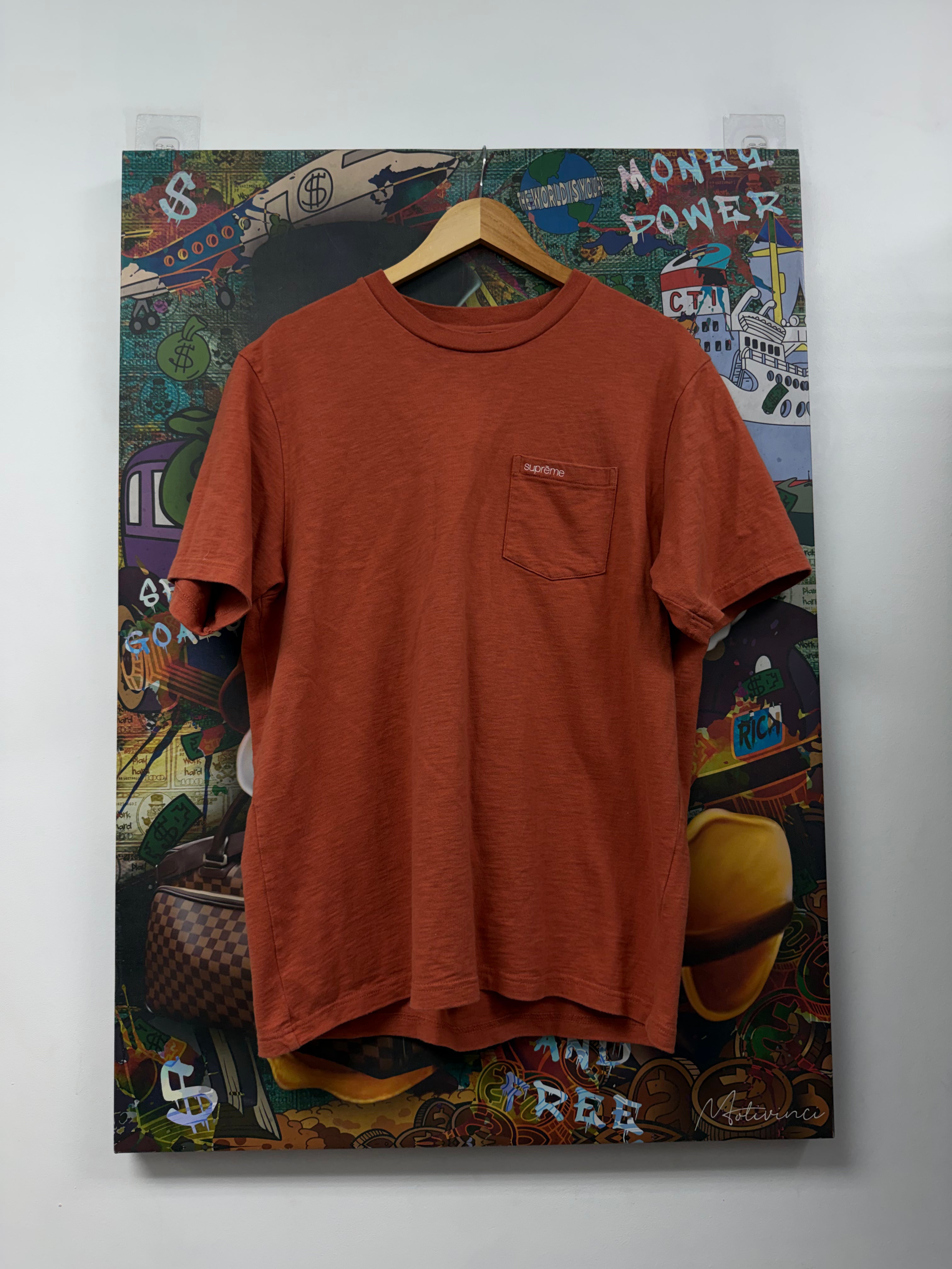 Supreme Classic Logo Orange Pocket Tee