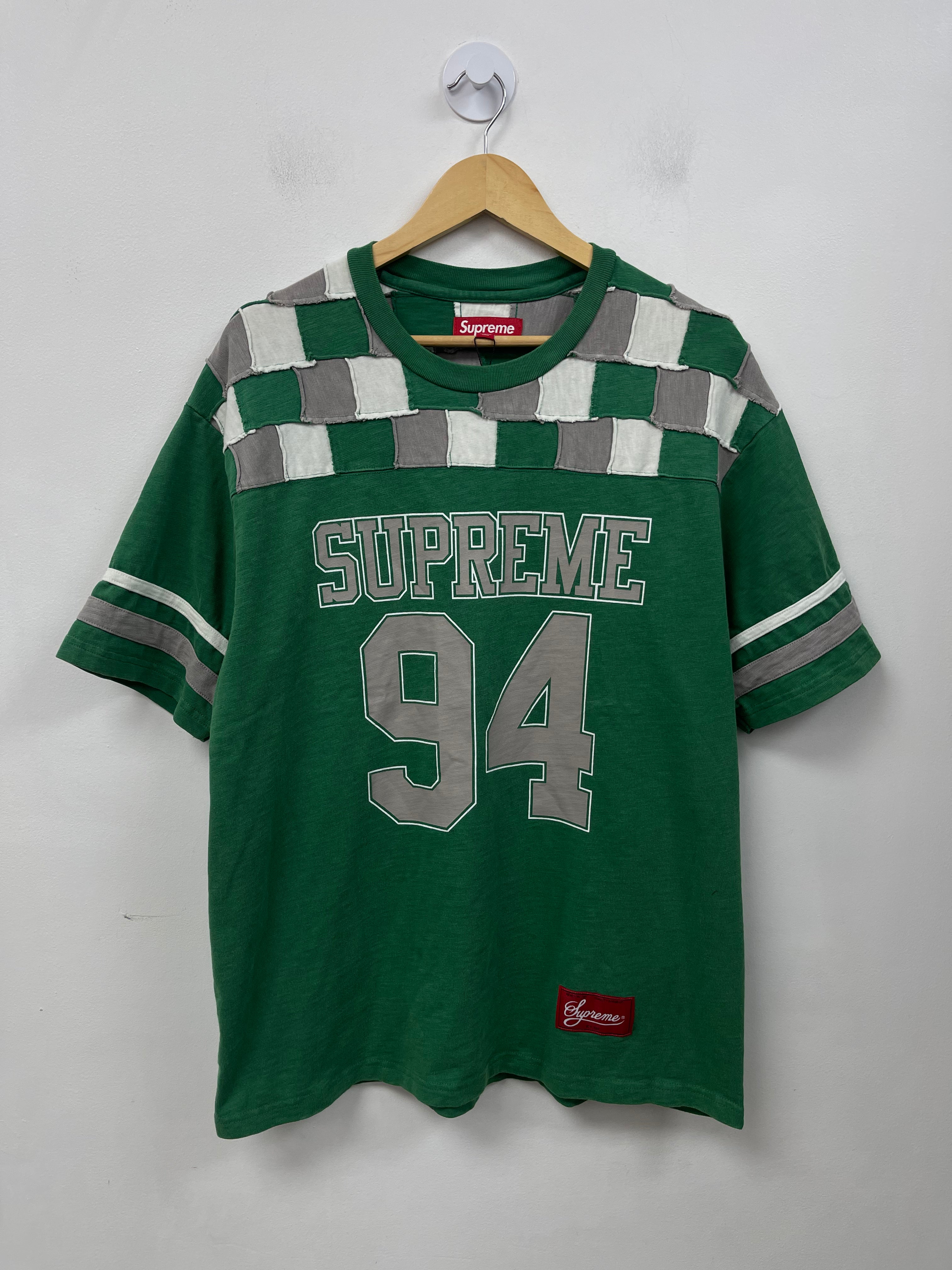 Supreme Green White Cotton SS Jersey Tee