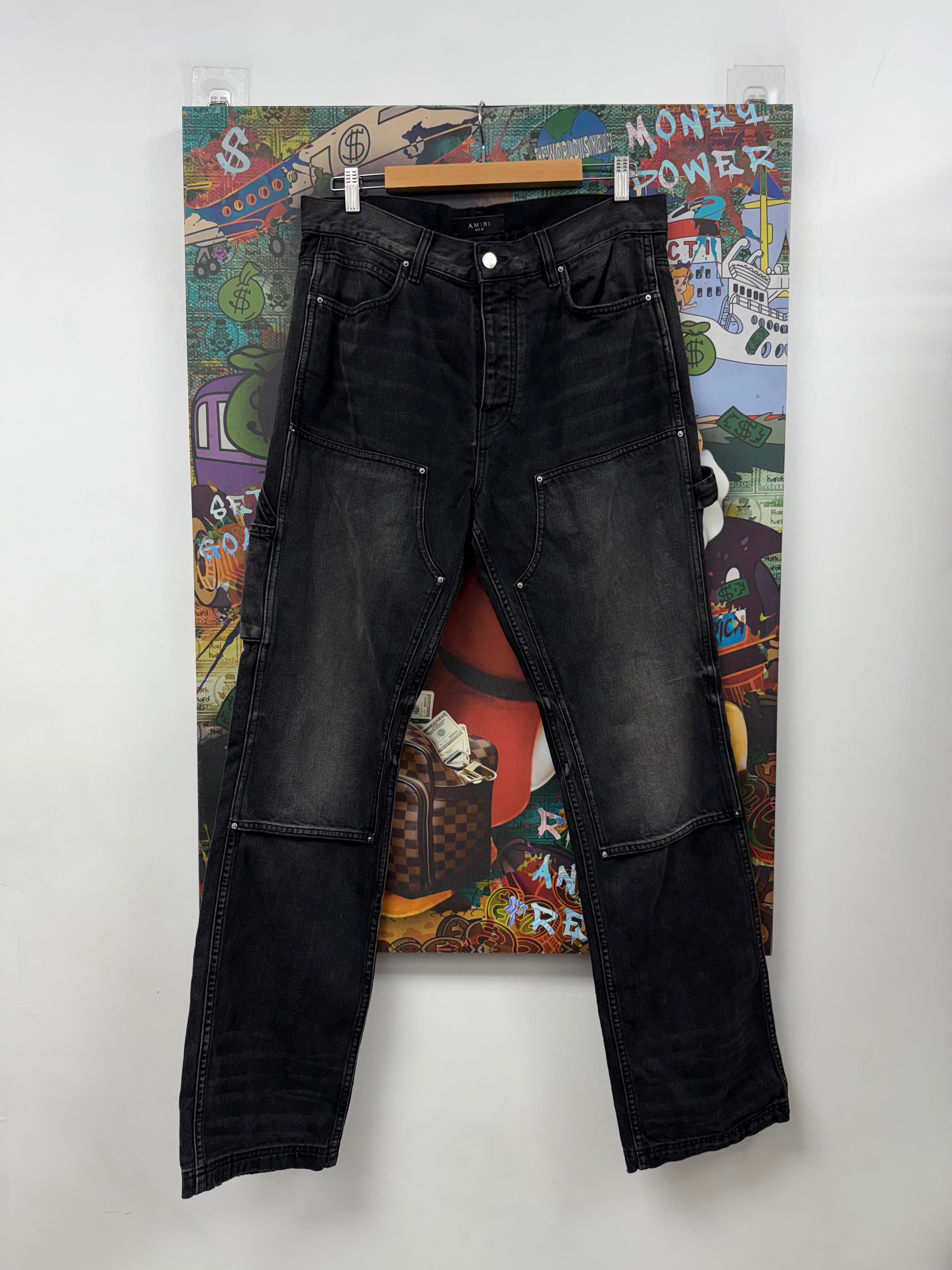 Amiri Black Wash Double Knee Carpenter Jeans