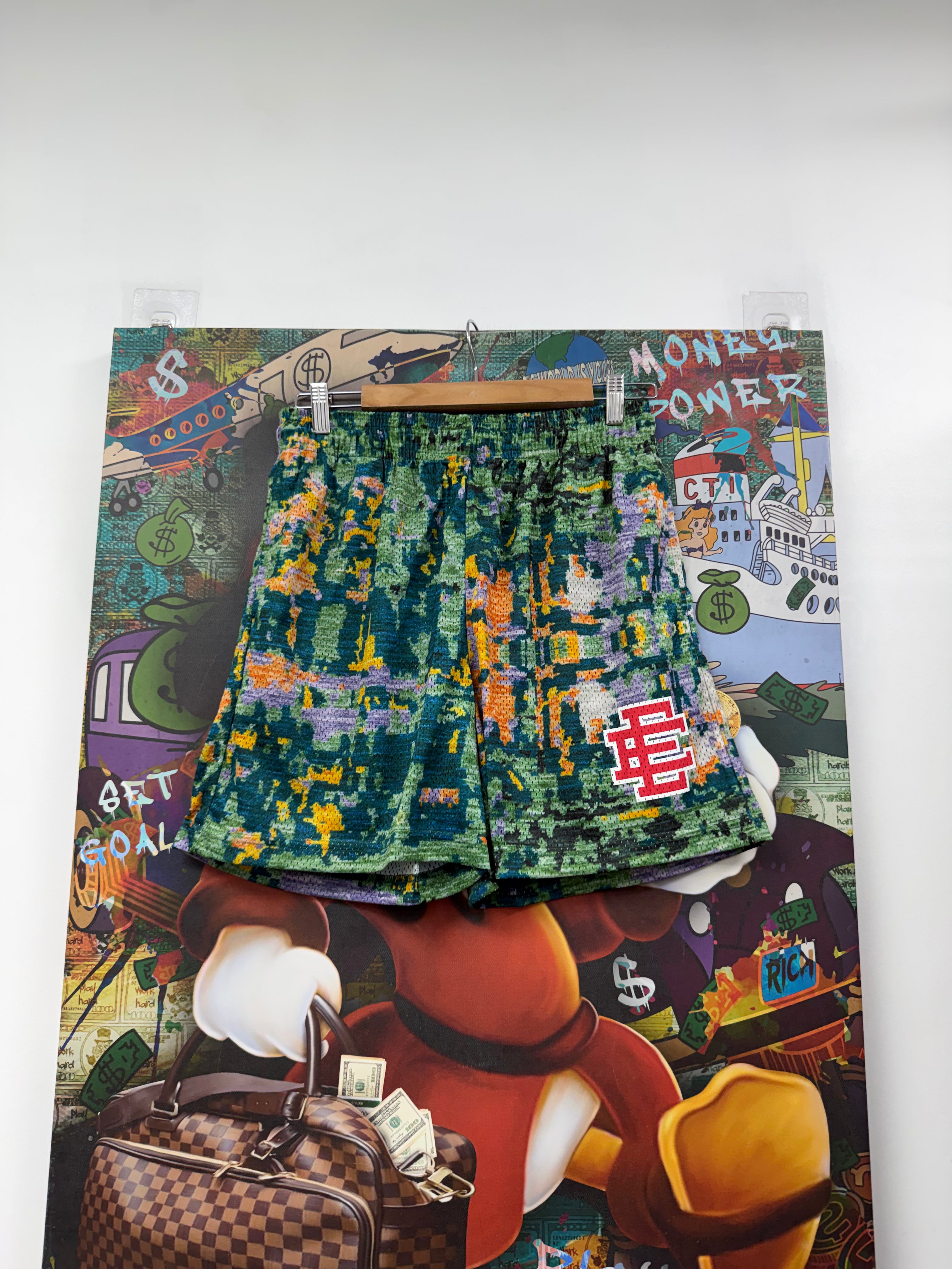 Eric Emanuel Rug Pattern Multi Green Shorts