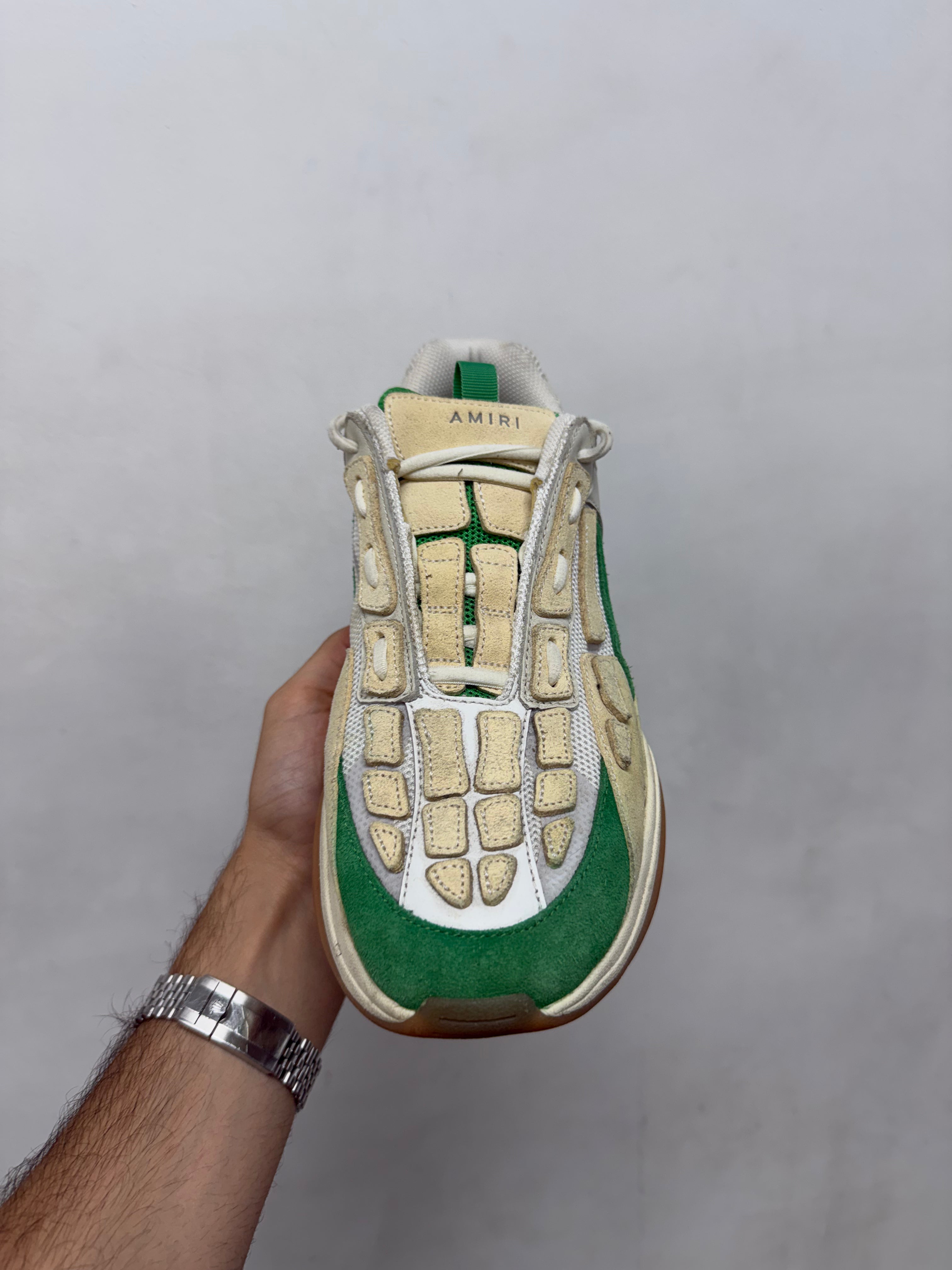 Amiri Cream Green Bone Runner Sneakers