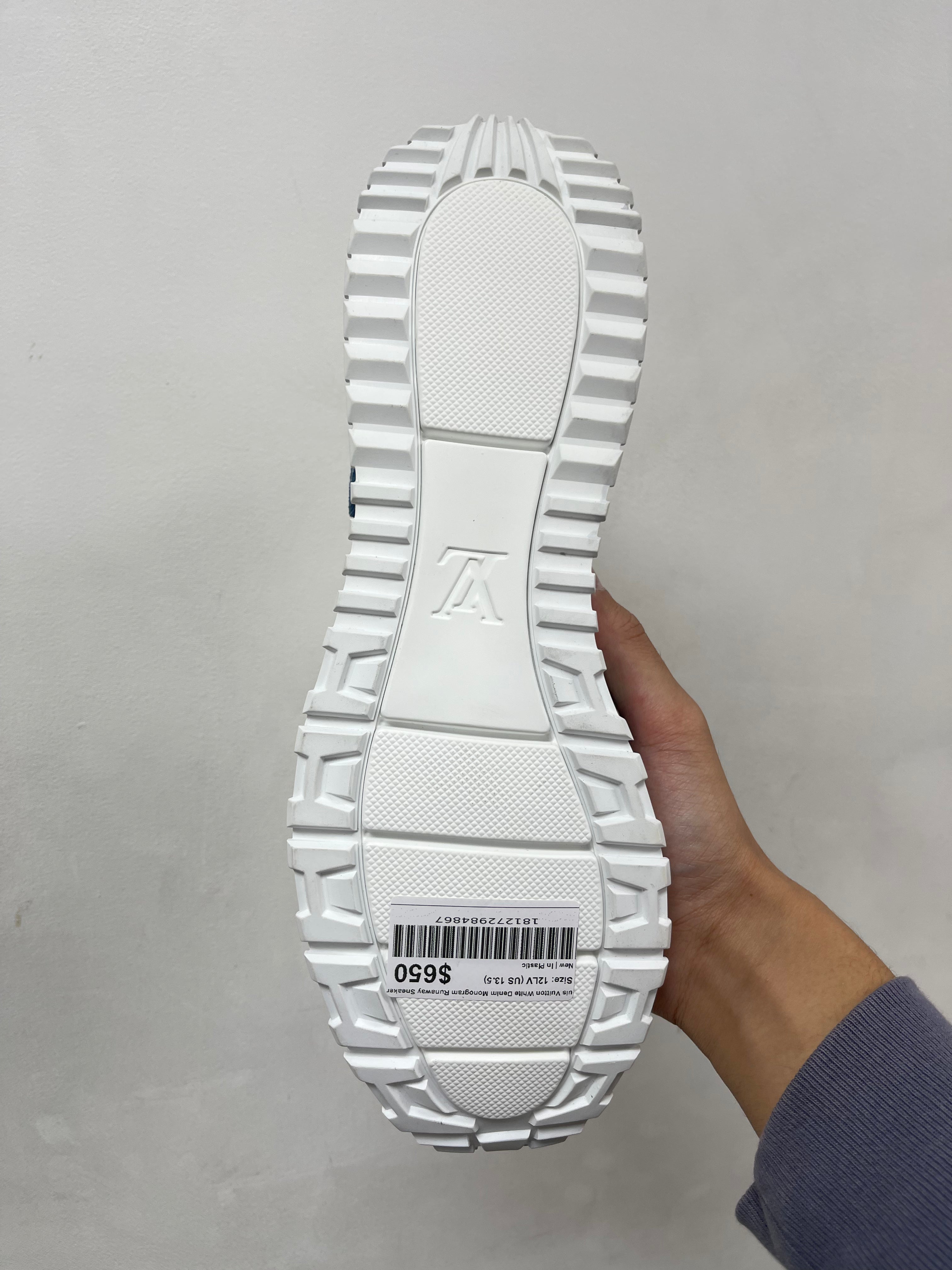 Louis Vuitton White Denim Monogram Runaway Sneakers