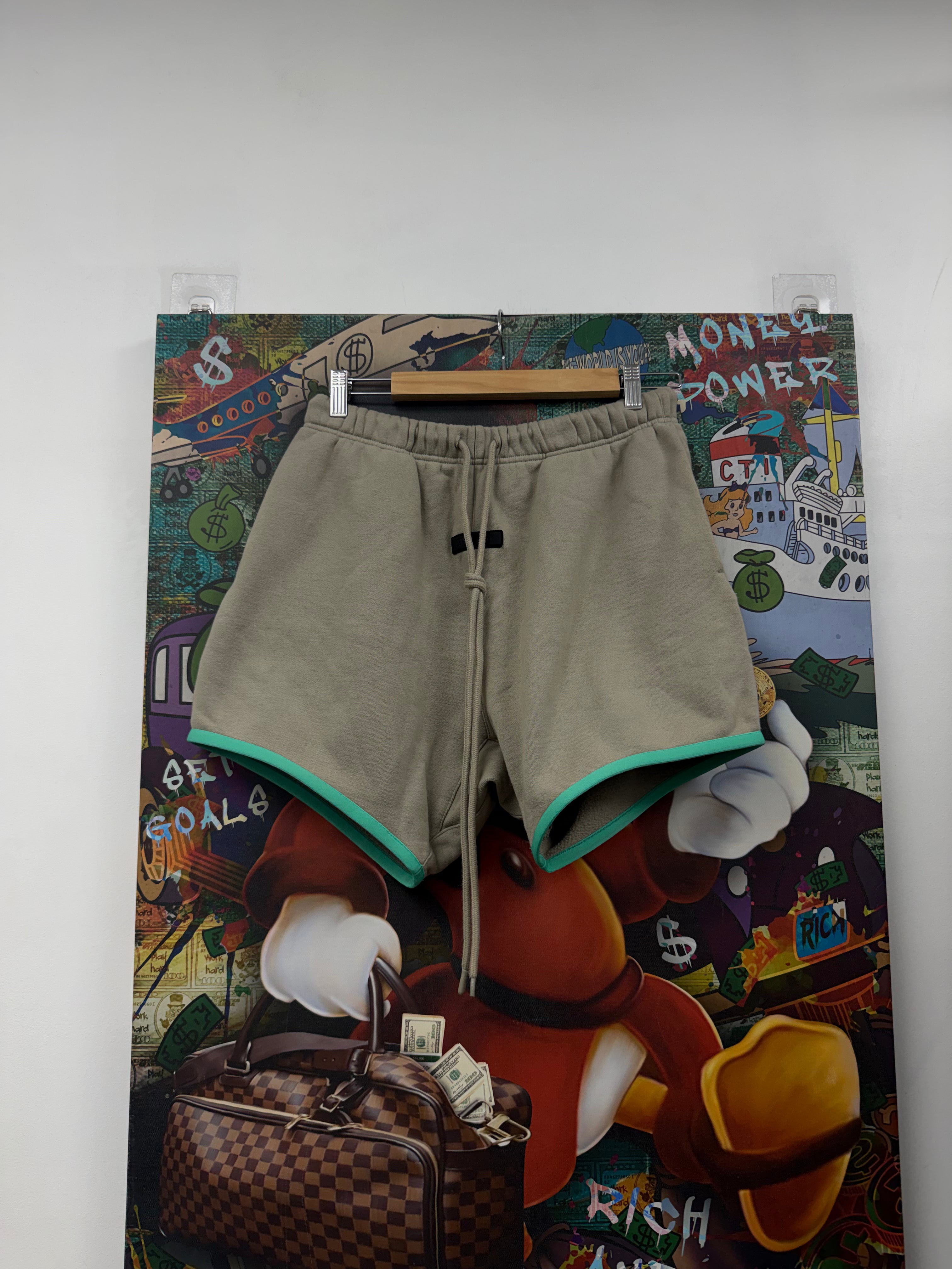 Essentials Tan Teal Shorts