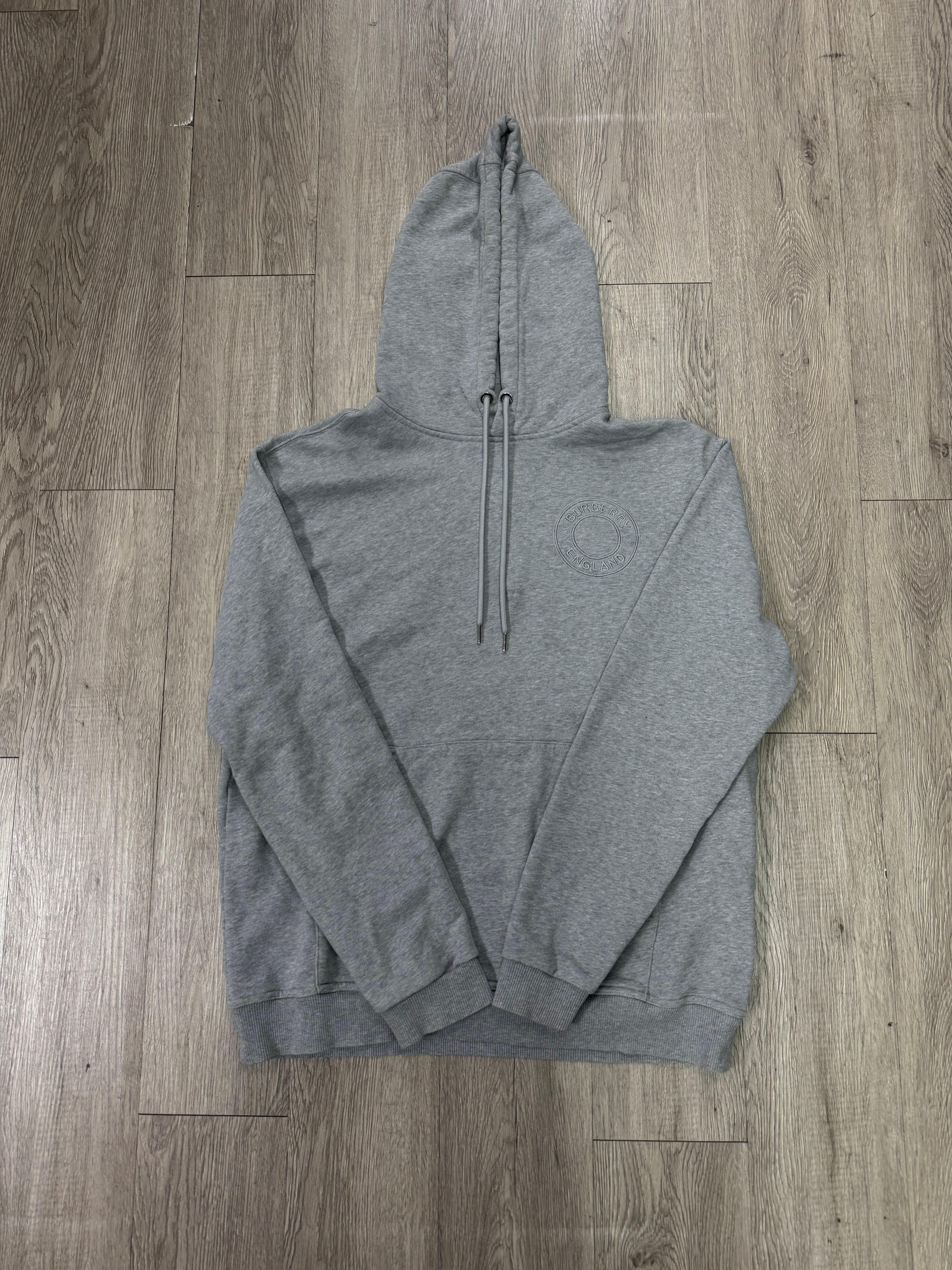 Burberry Grey Tonal Embroidered Hoodie