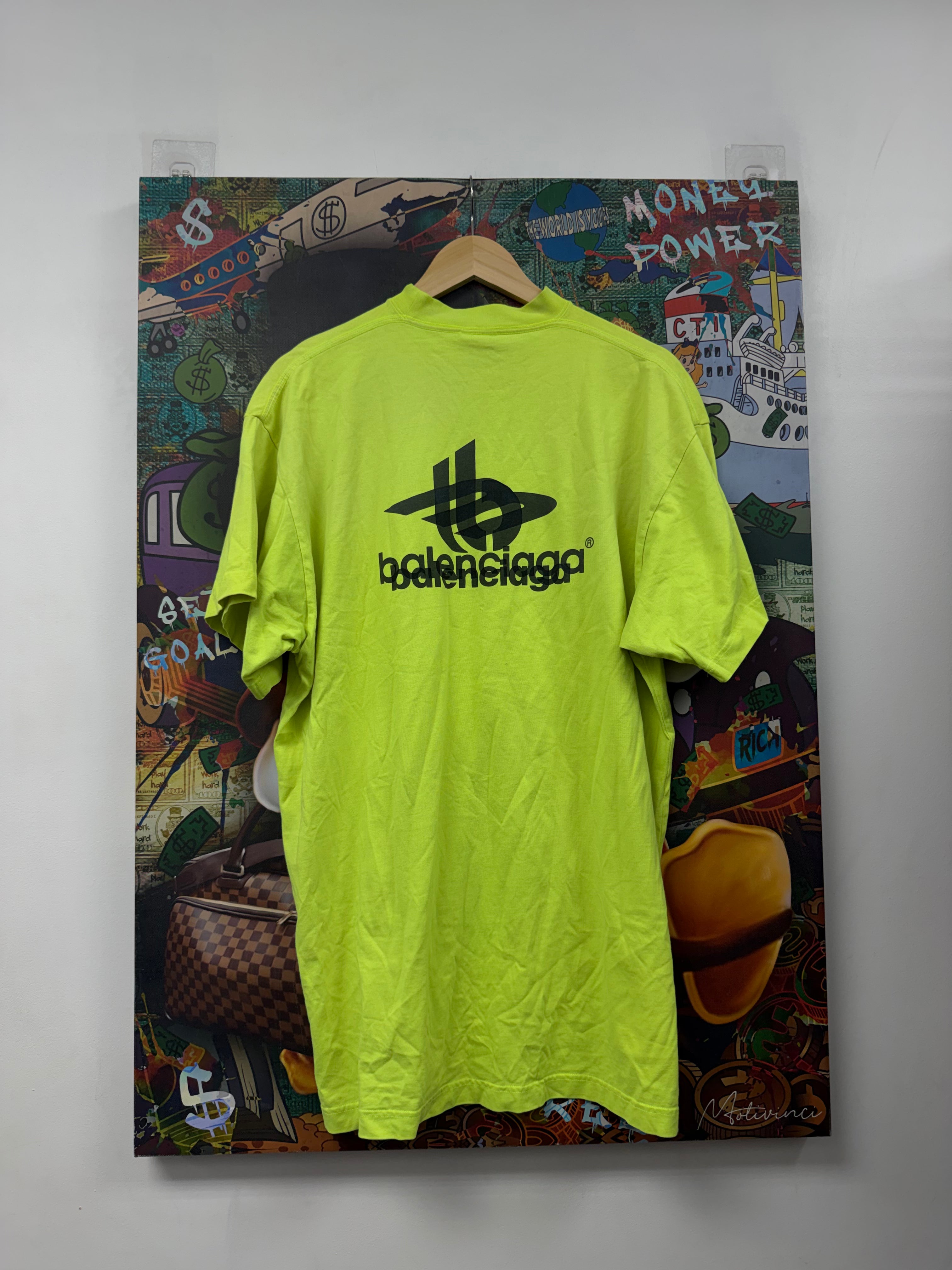 Balenciaga Neon Black BB Logo (Fits Large) Tee
