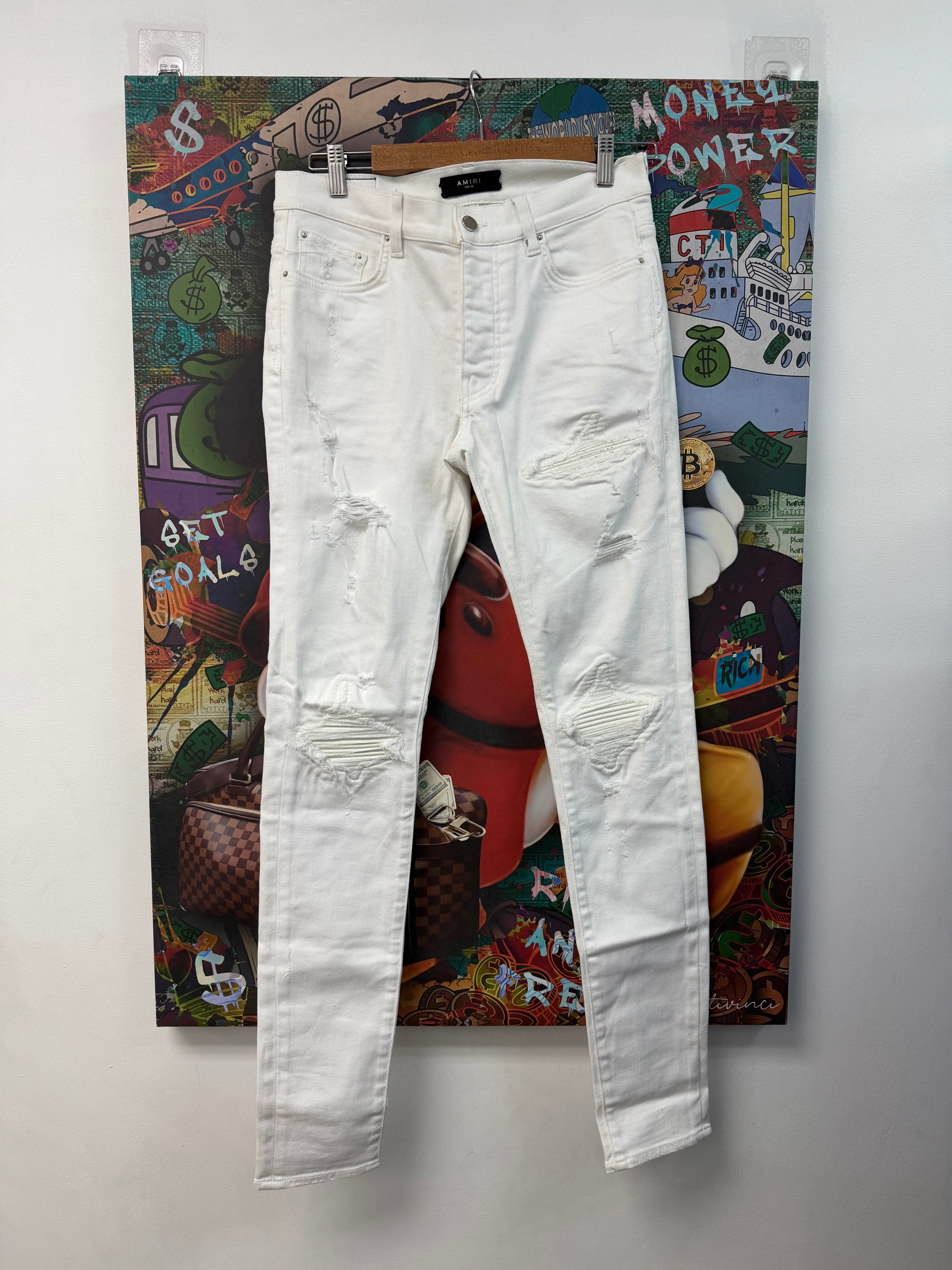 Amiri MX1 White White Jeans