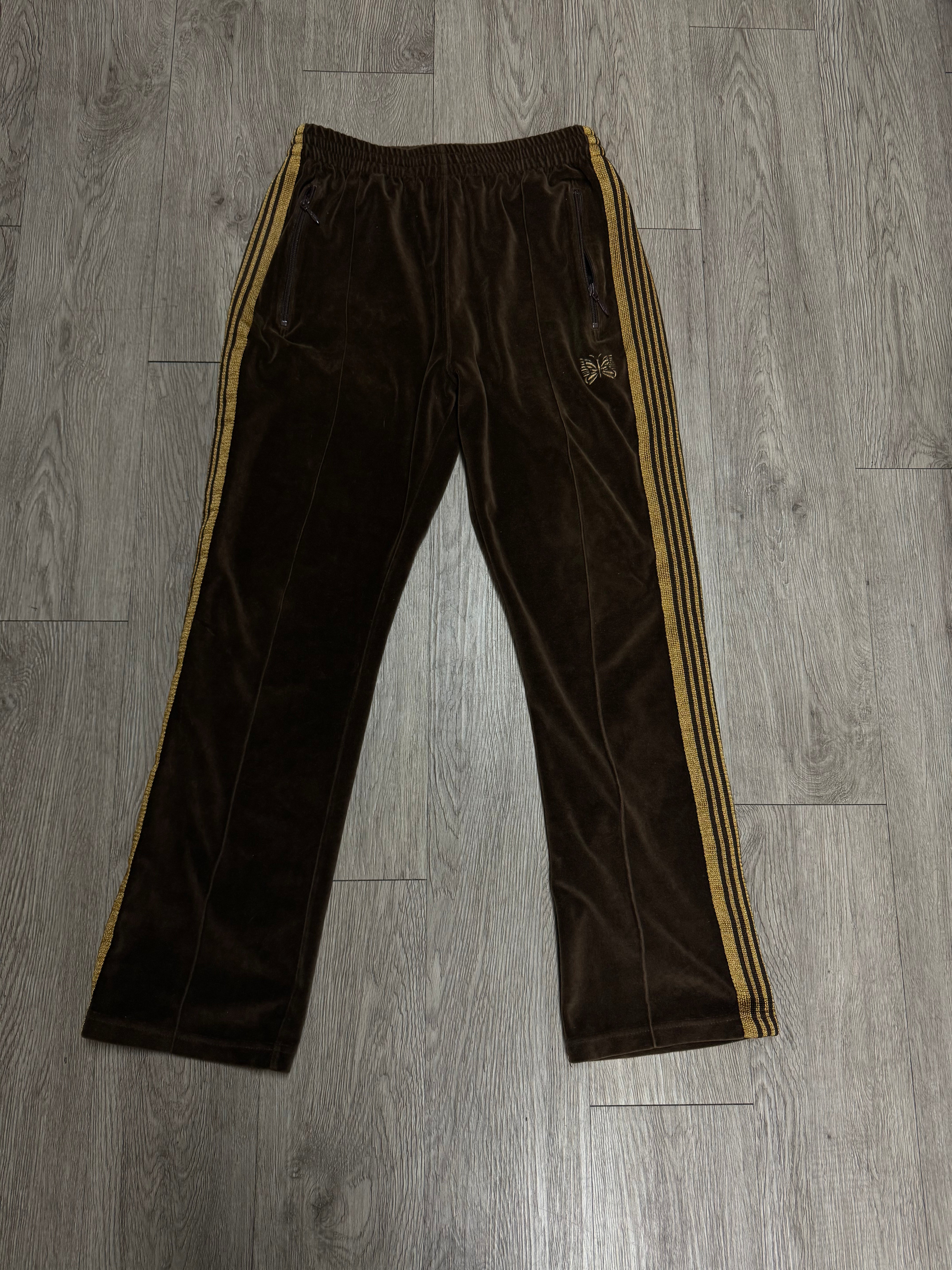 Needles Brown Gold Velour Track Pants