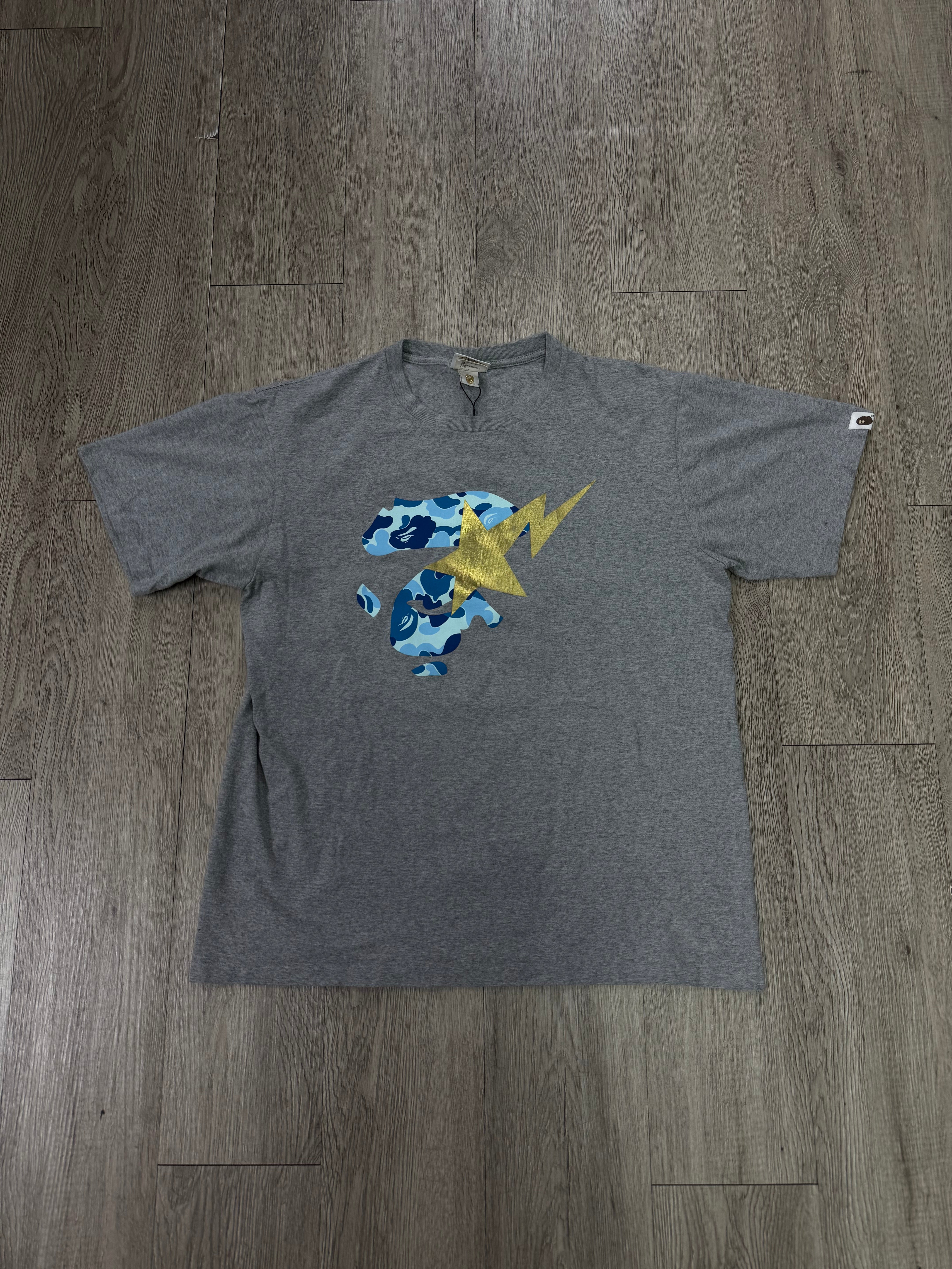 BAPE Grey Blue Camo Bapesta Tee