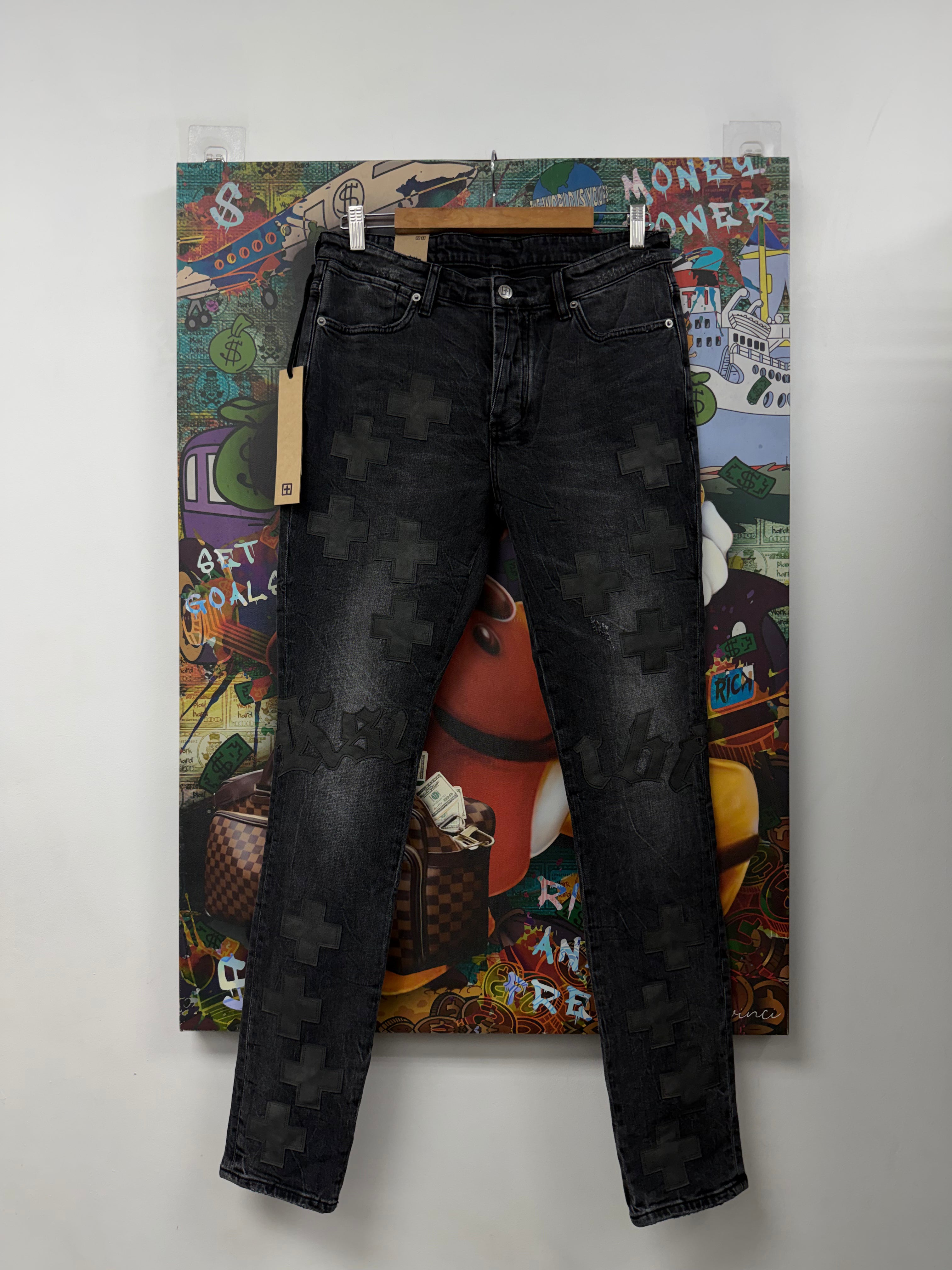 Ksubi Black Wash Patchwork Jeans