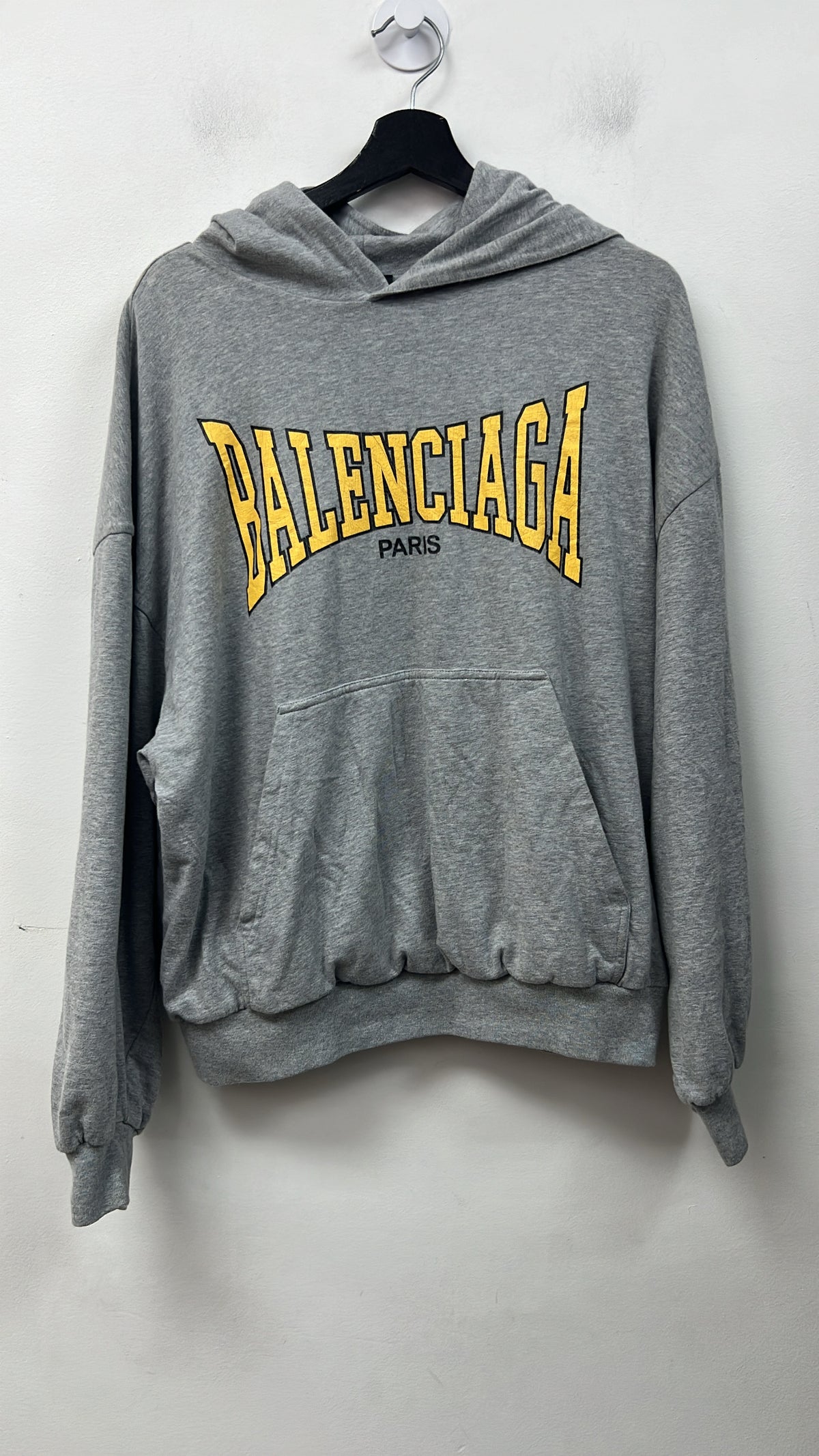 Balenciaga Grey Yellow Excellent Hoodie