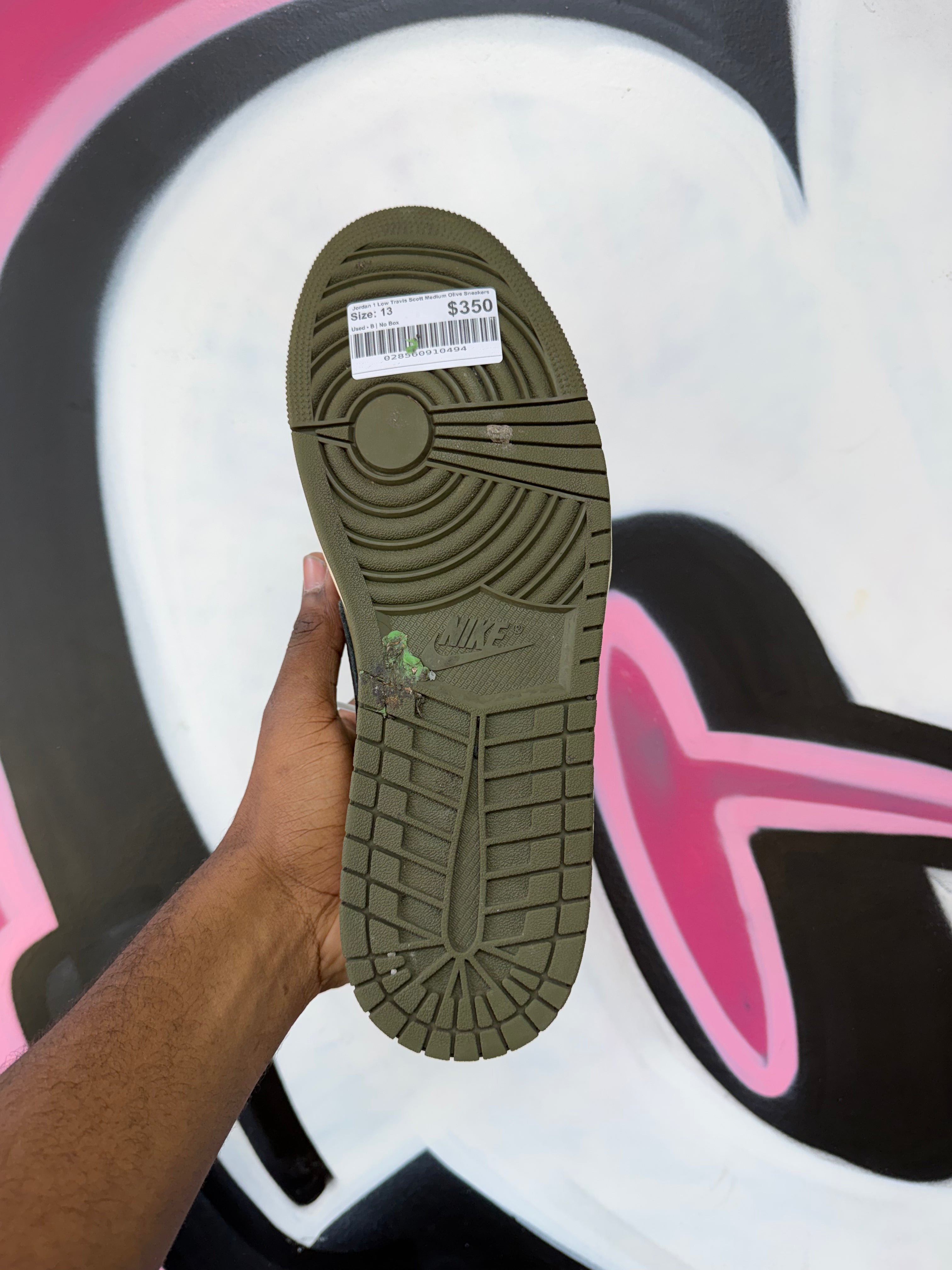 Jordan 1 Low Travis Scott Medium Olive Sneakers