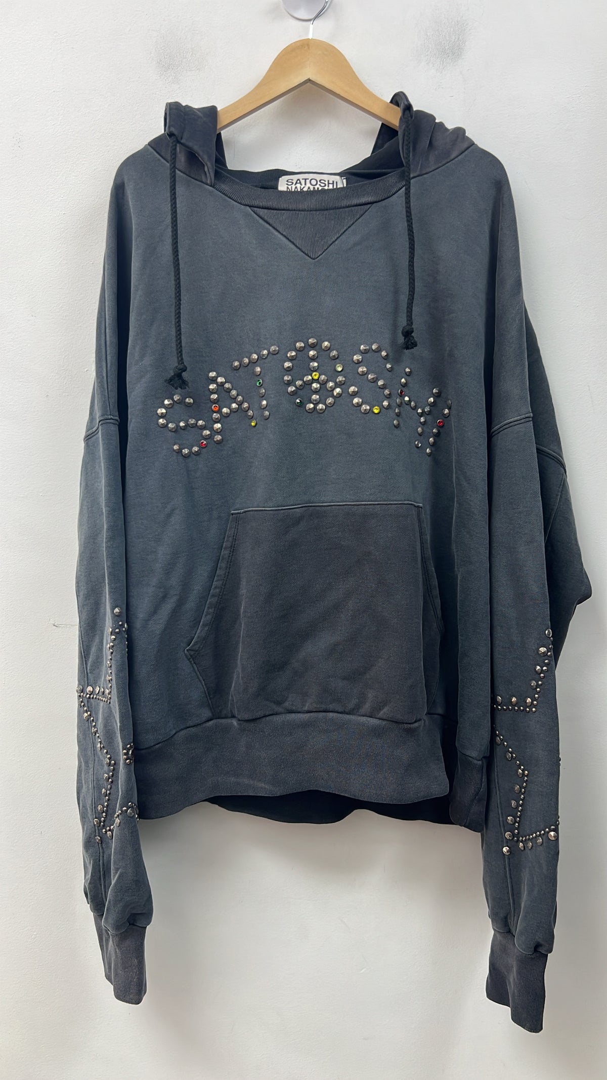 Satoshi Nakamoto Black Studded Hoodie