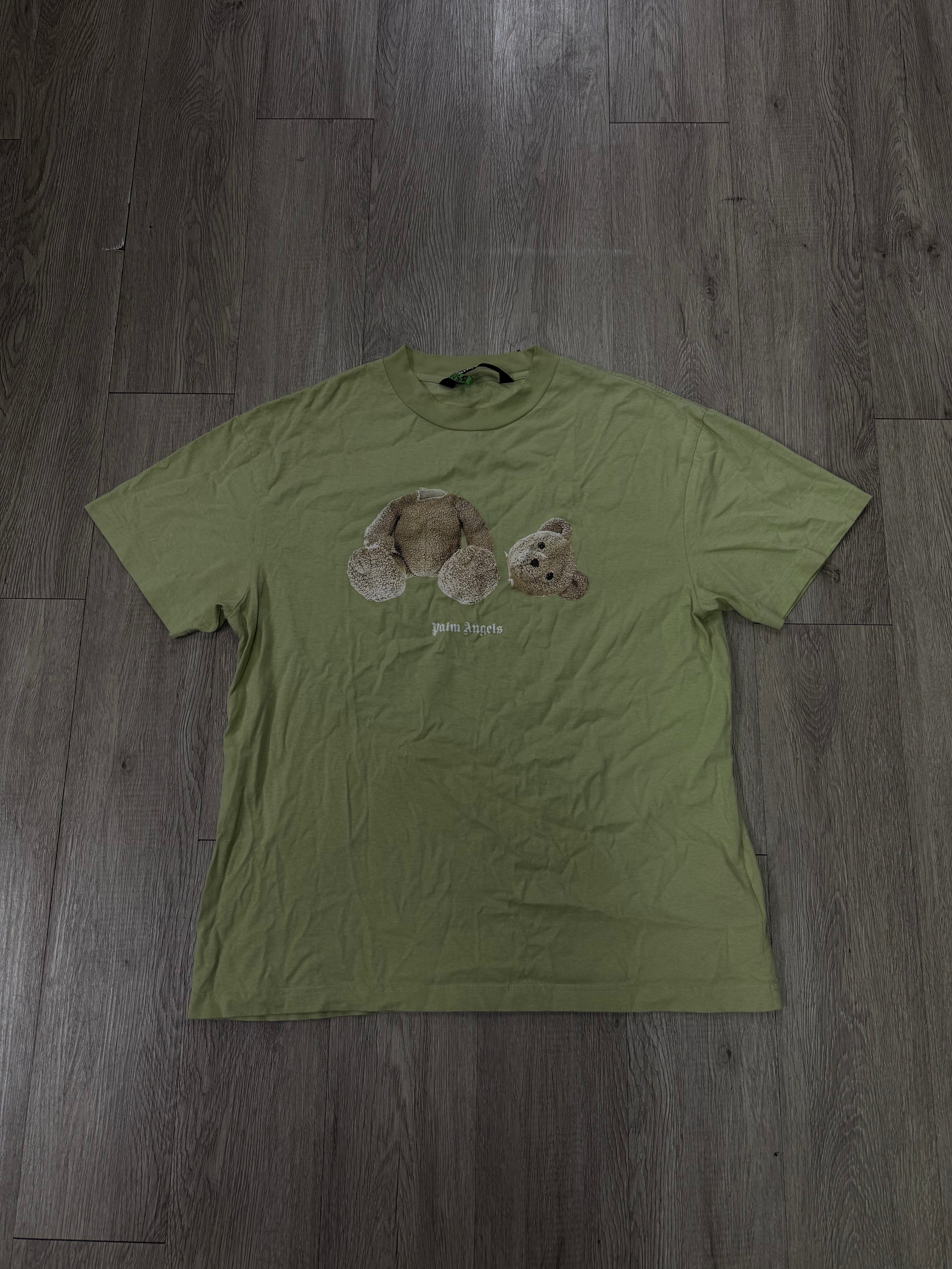 Palm Angels Light Olive Teddy Bear Tee