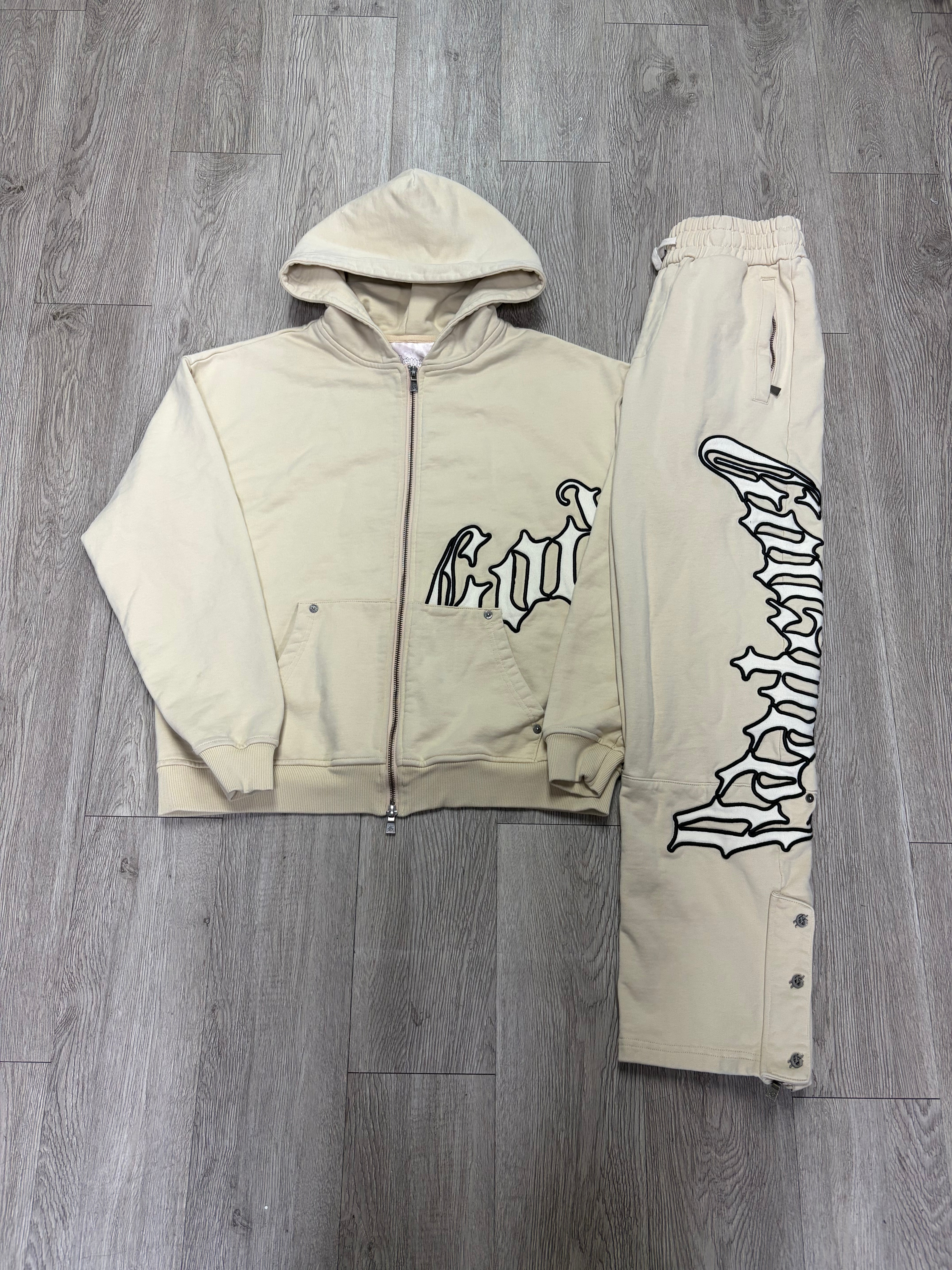 Godspeed Cream Black Outline Sweatsuit