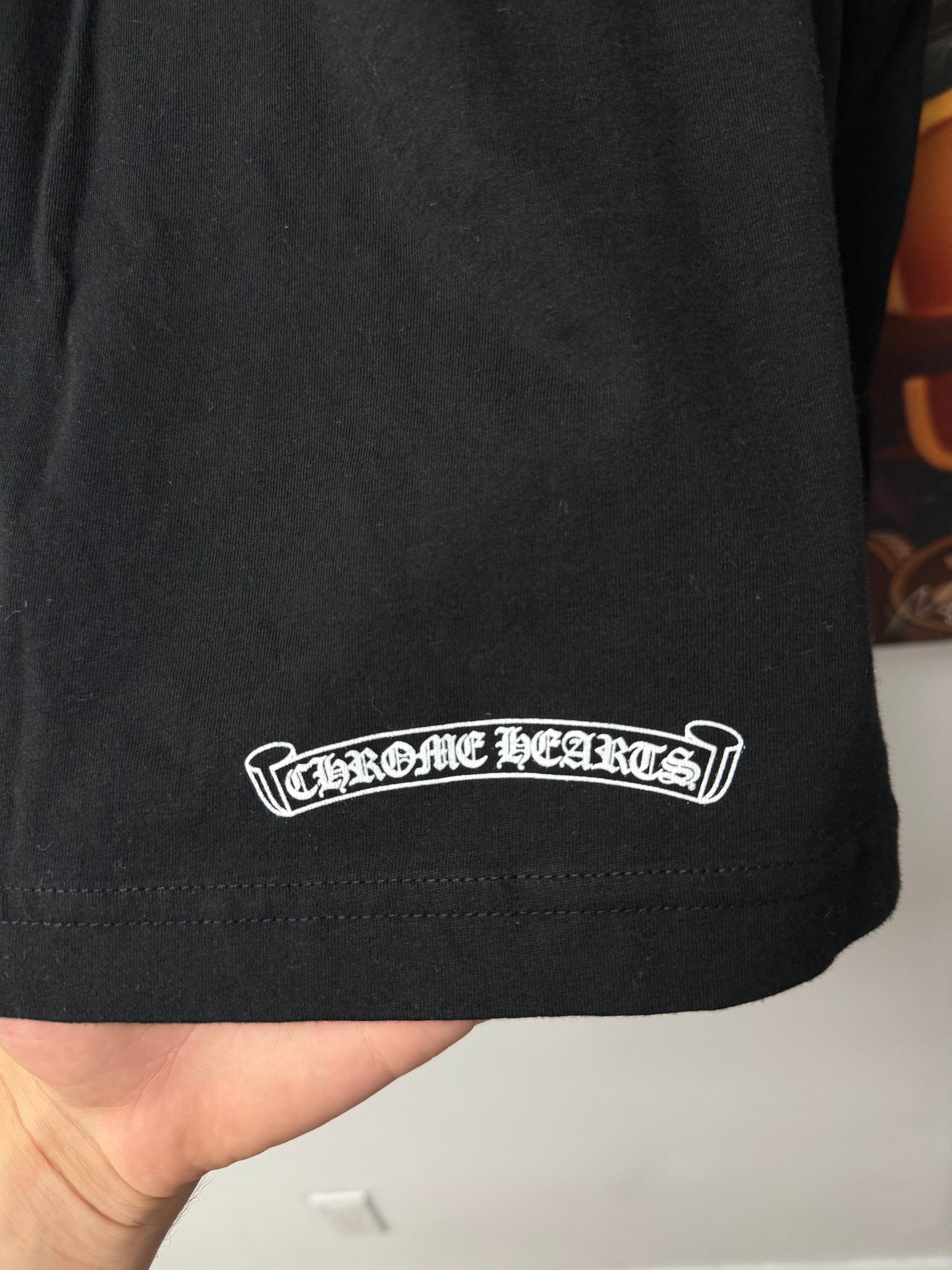 Chrome Hearts Black White Scroll Logo Tee